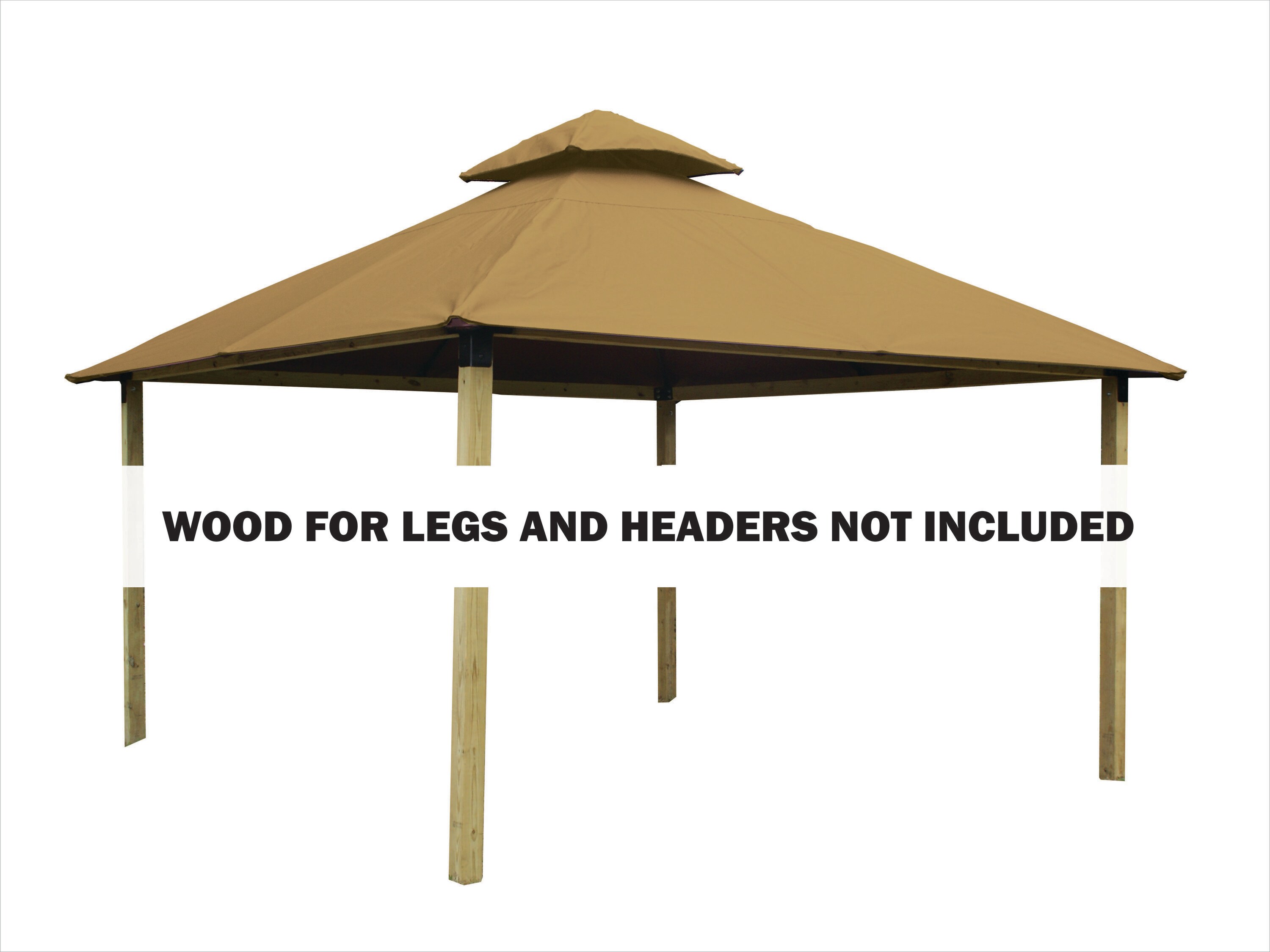 ACACIA AGK12-SD KHAKI Wood-Resin-Gazebos - View #3