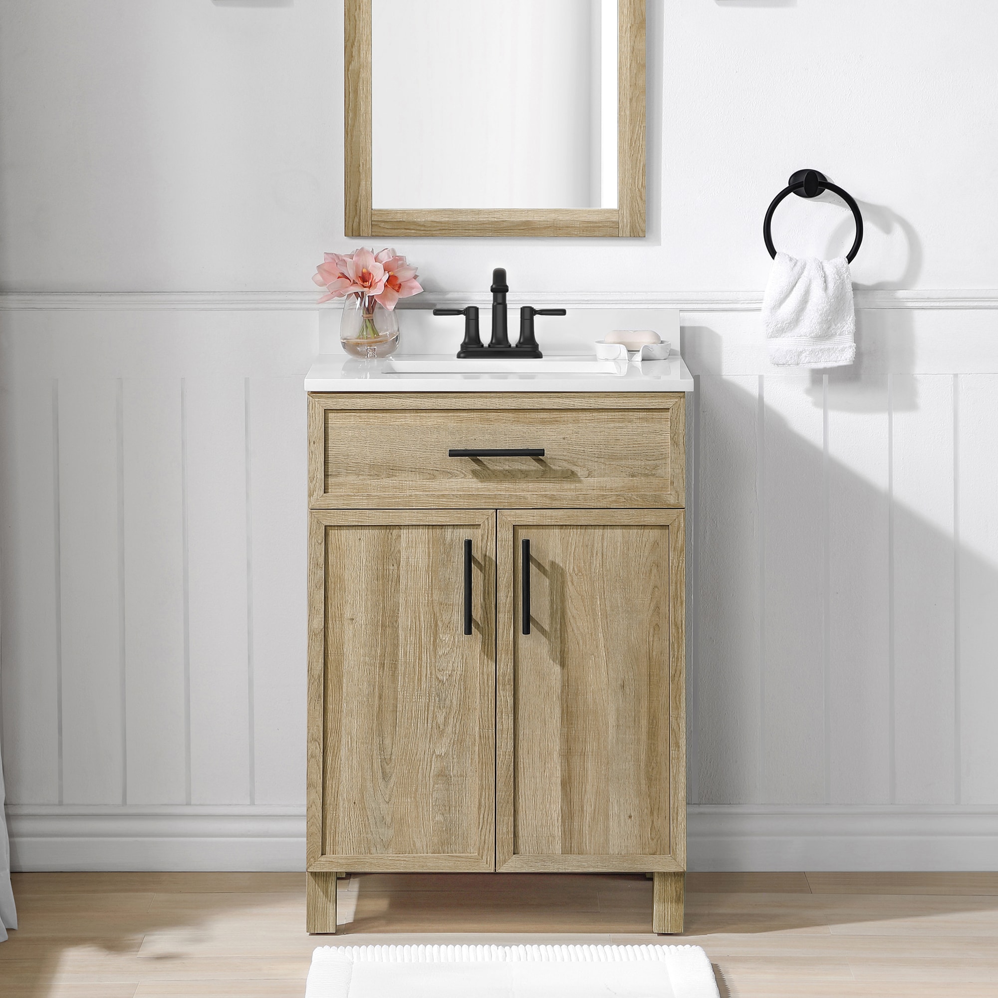style selections dolton 24-in natural oak undermount single sink