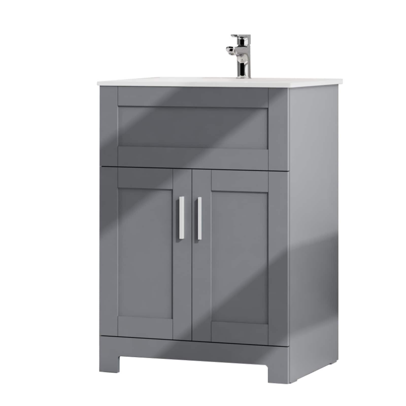 Dovelina 24-in Gray Sink Bathroom Single Sink Vanity Top with Sink
