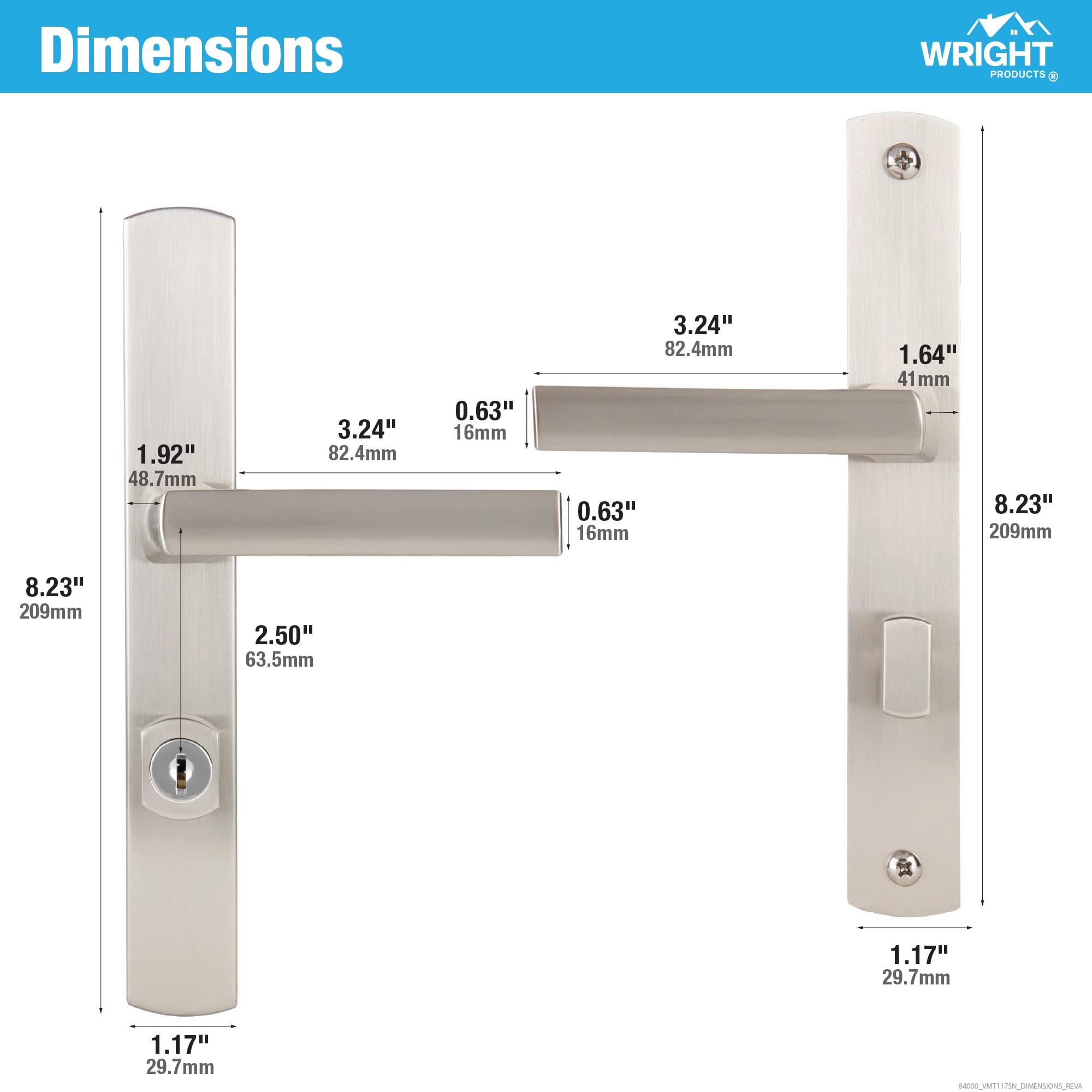 WRIGHT PRODUCTS VMT117SN Screen-Storm-Door-Handles - View #4