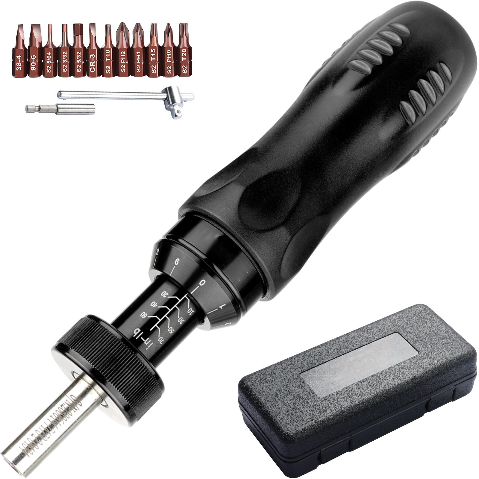 VEVOR SCNJLSDKDKY103696V0 Screwdriver Torque Wrench 12 -Piece 1/4-in 1/4-in Multi-Bit Screwdriver Set