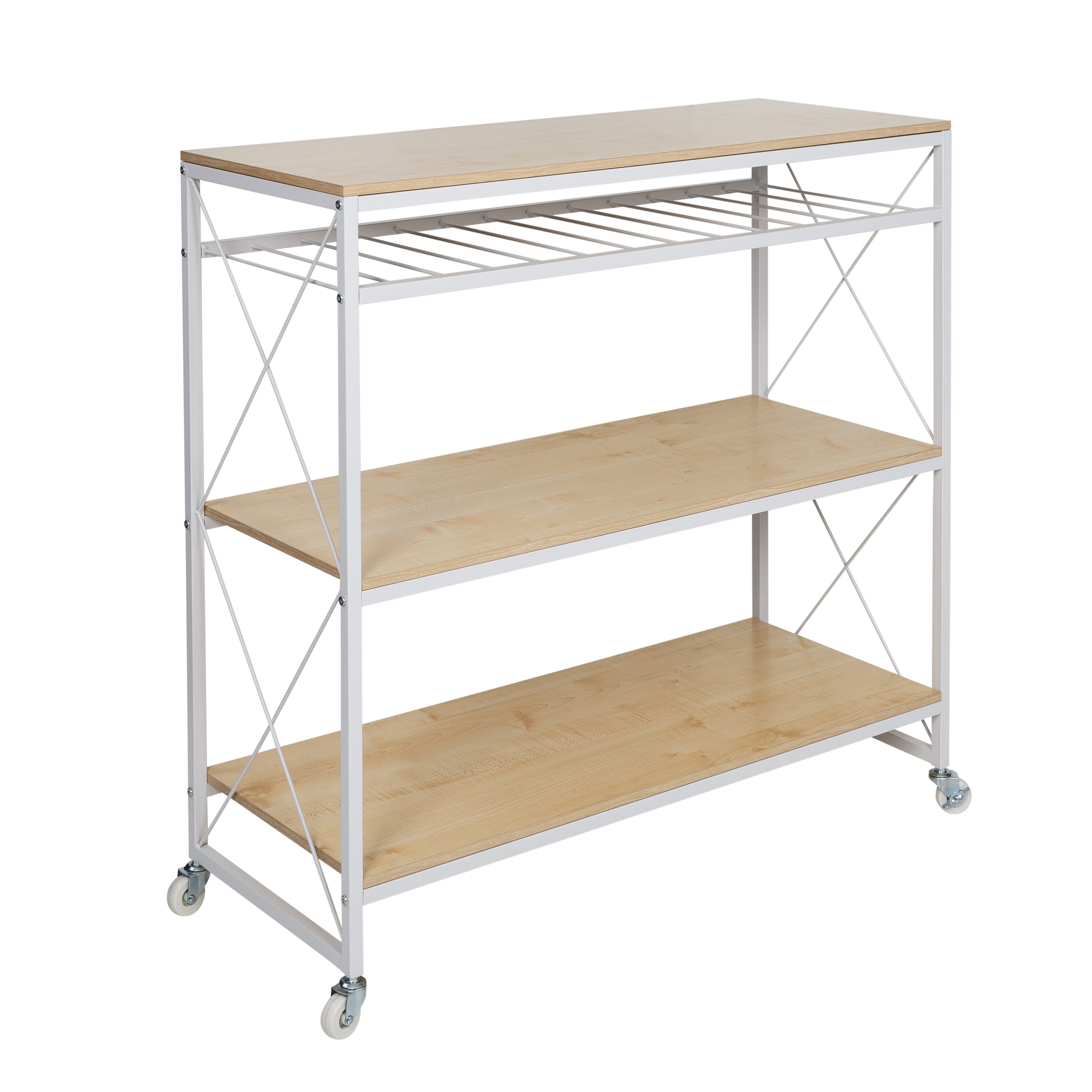 Honey-Can-Do SHF-09512 Contemporary/Modern Brown Steel Oak Kitchen hutch