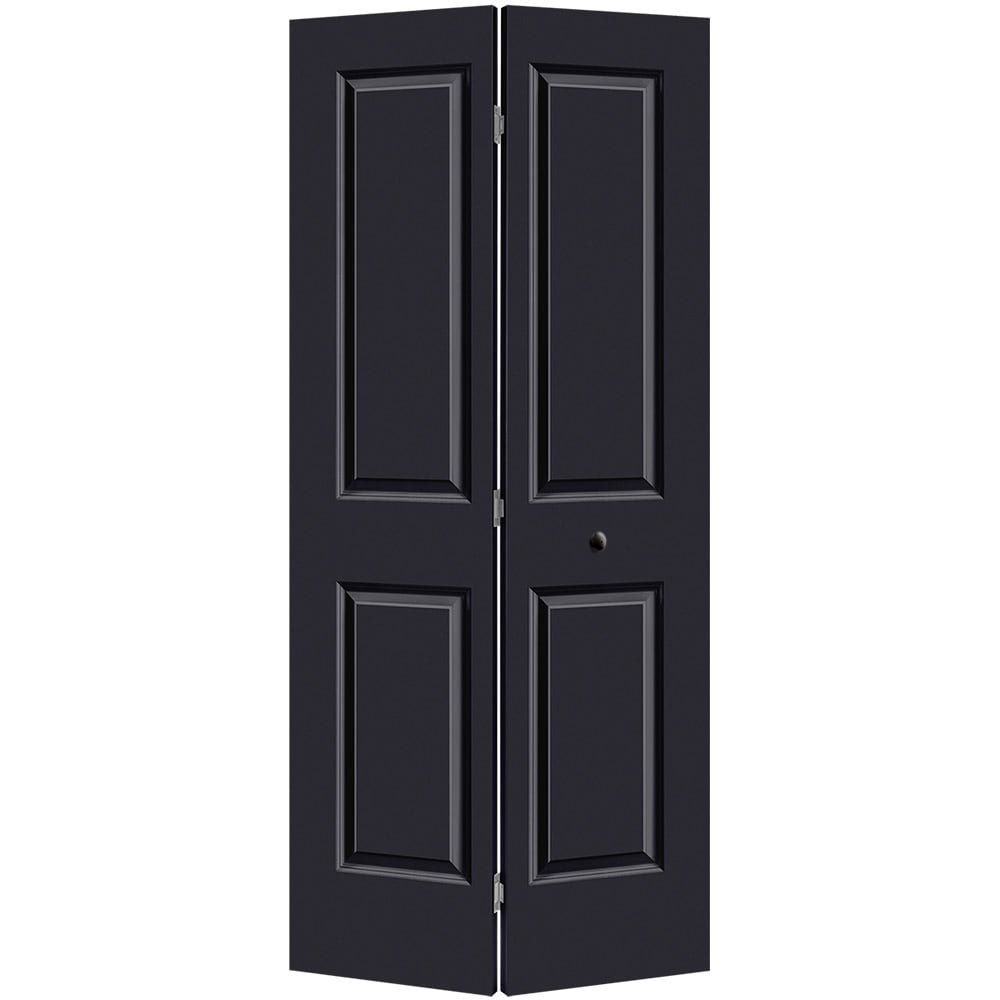 Masonite 1316262 Traditional 36-in x 80-in Midnight 4 panel square Smooth Hollow core Prefinished Molded composite Closet Bifold Door ( Hardware Included )