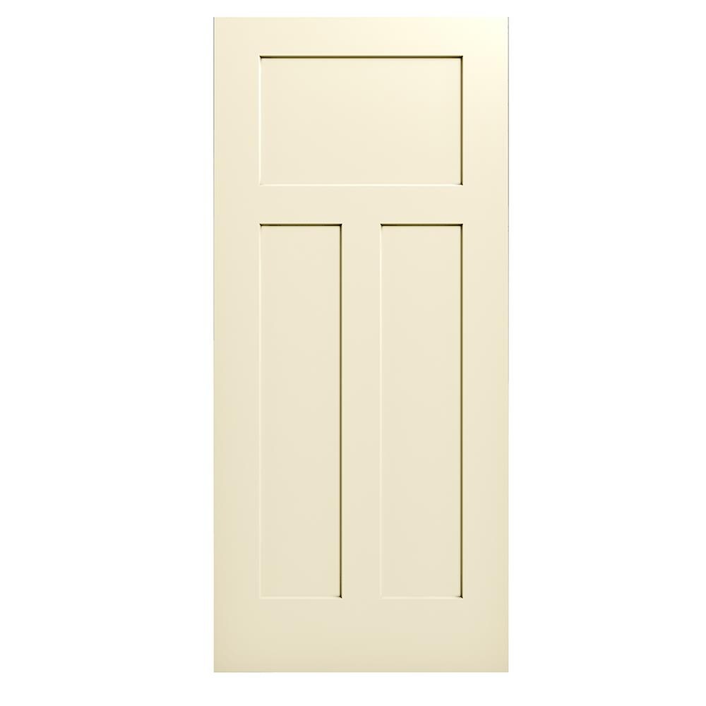 RELIABILT LO1002963 32-in x 80-in Cream-n-Sugar 3-panel craftsman Smooth Hollow core Prefinished Molded composite Slab Door