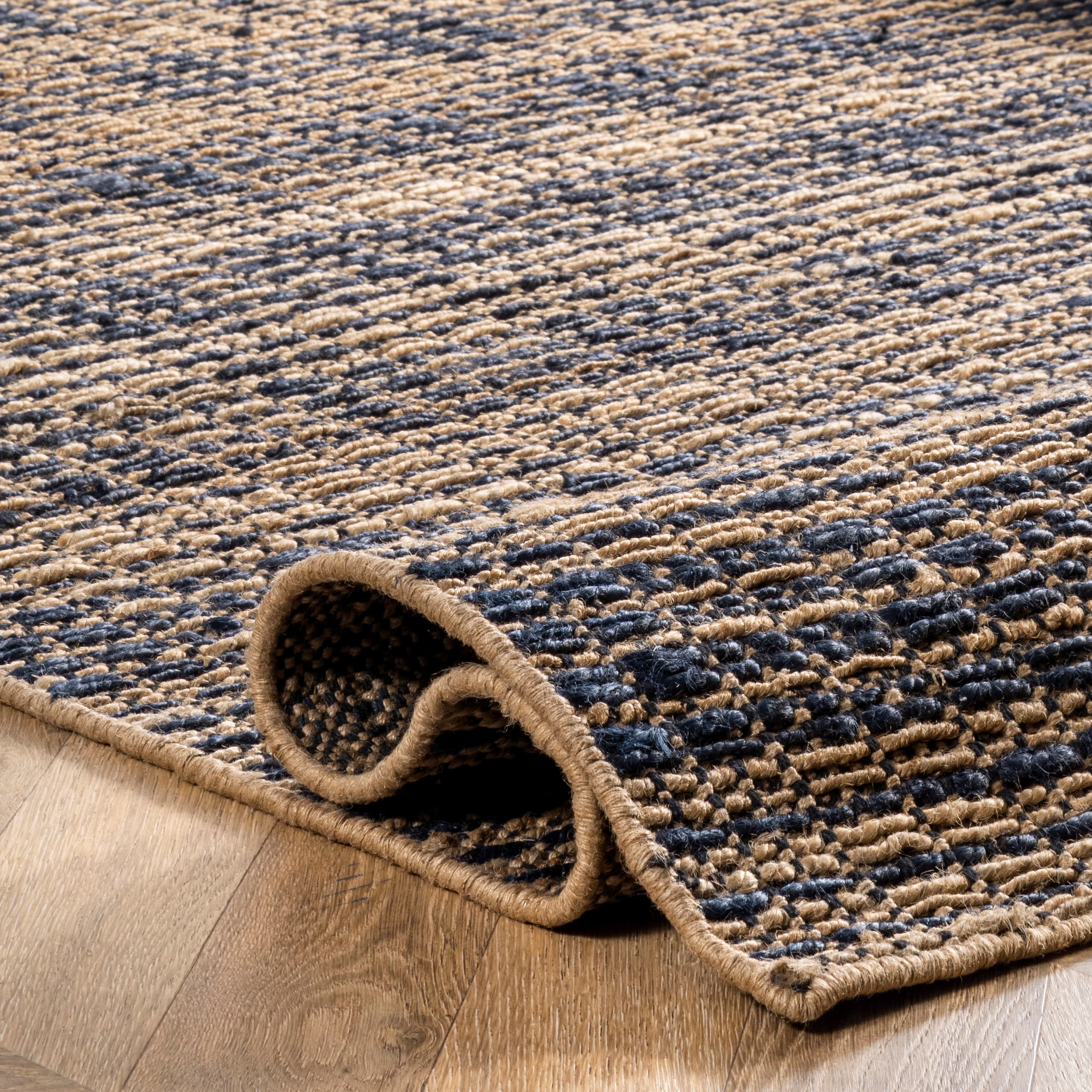 Handmade Geometric Gray Cotton Blend Area Rug 3' x 5'