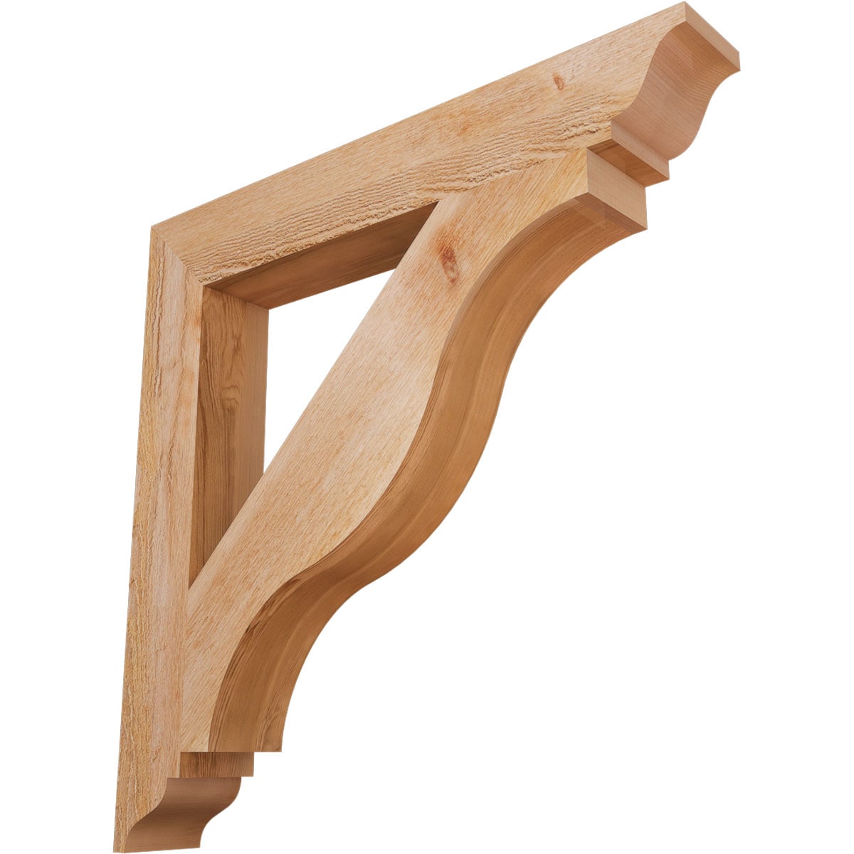 Ekena Millwork BKT04X28X28FST01RWR Funston traditional rough sawn 4-in x 28-in x 28-in Western red cedar Brown Wood Standard bracket