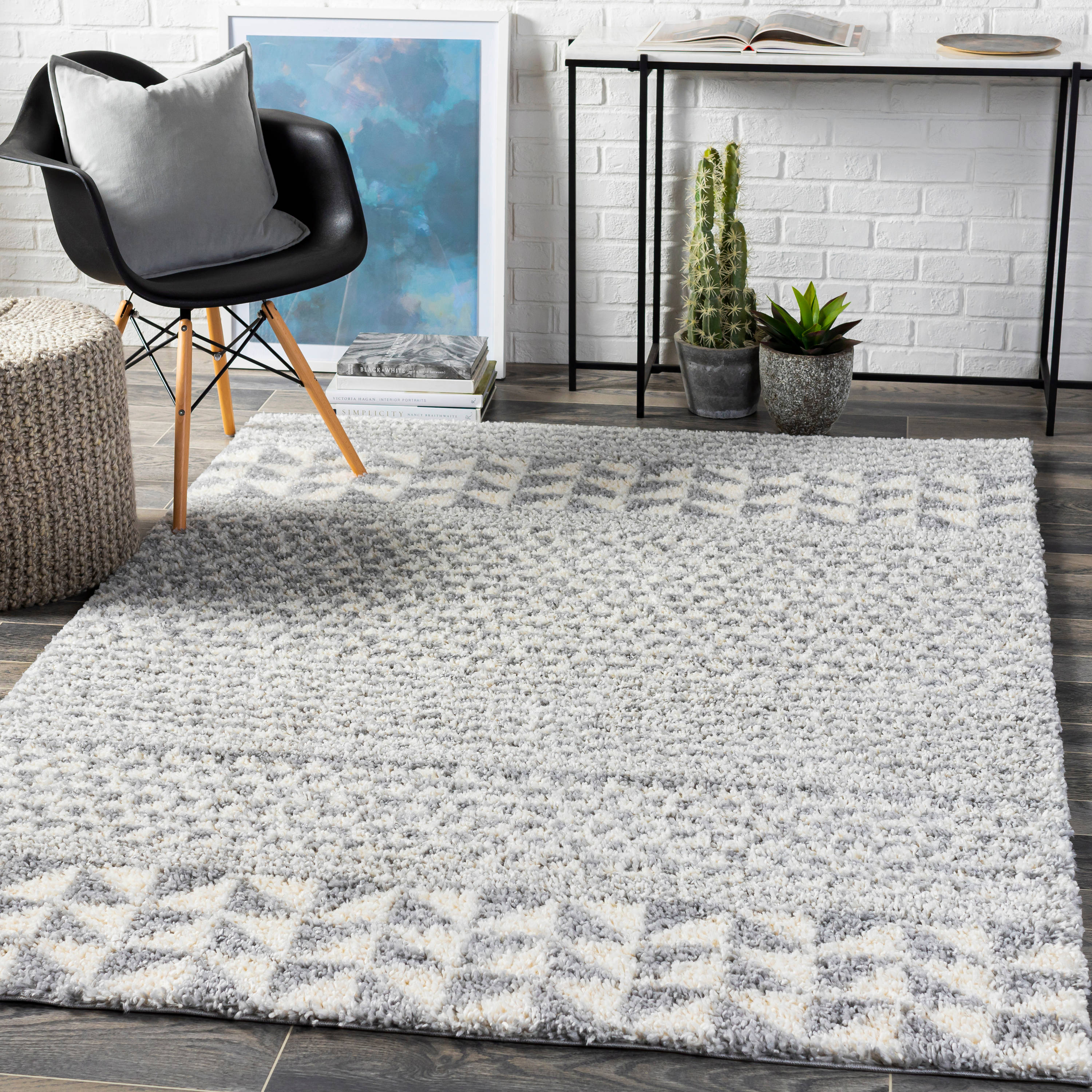 Artistic Weavers DXS2311-6796 Deluxe Shag 7 X 9 Medium Gray Indoor Geometric Global Area Rug