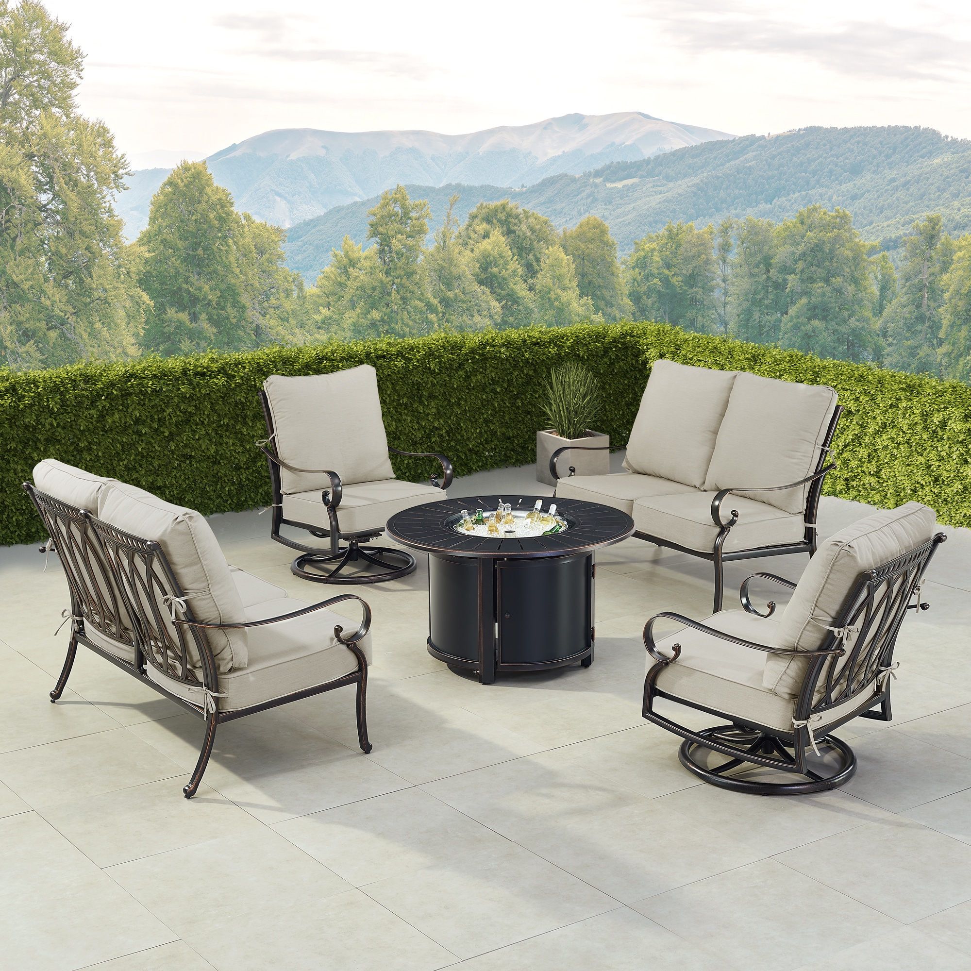 Oakland Living RICA2LS2CHNOBULGCU Patio-Conversation-Sets - View #3