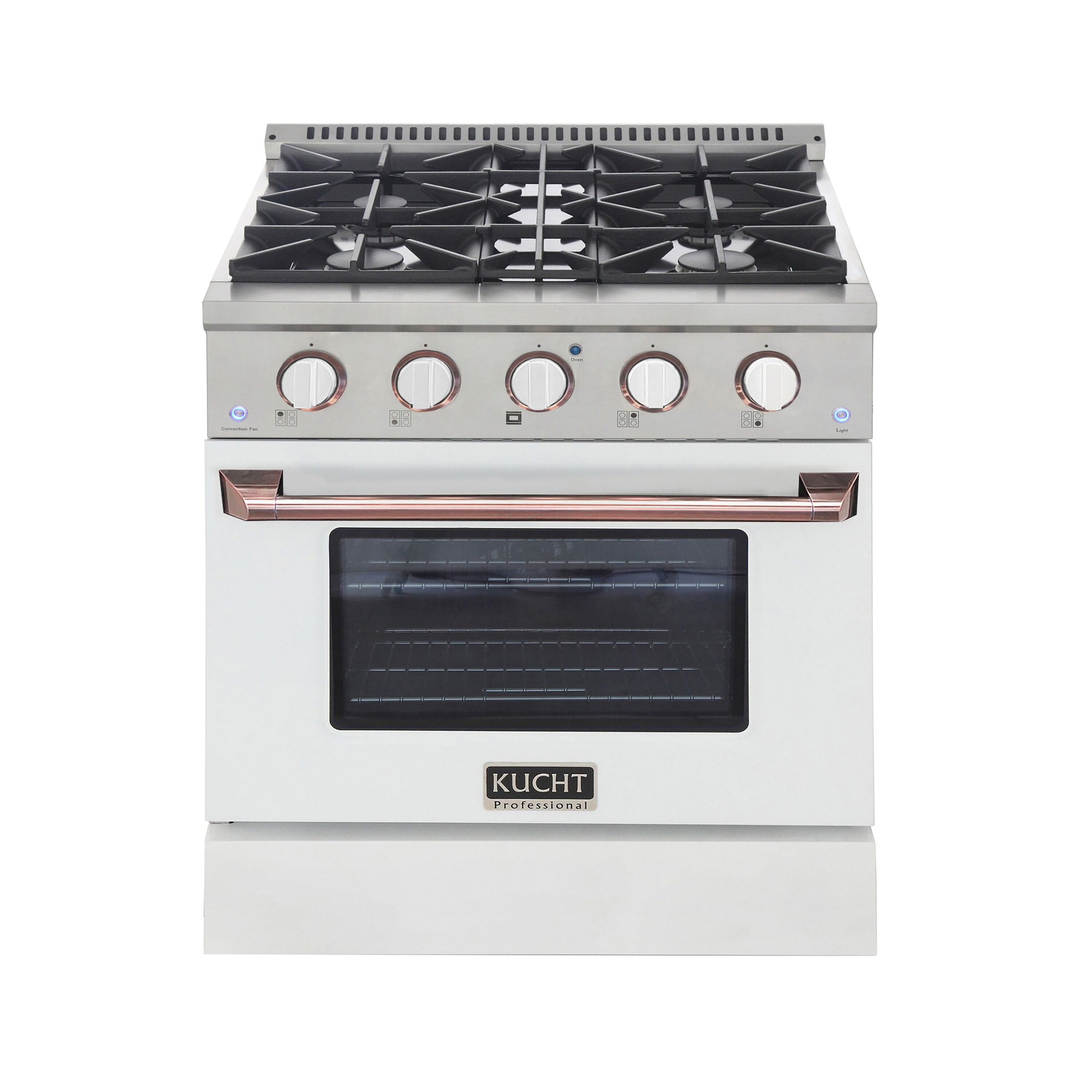 Kucht Professional 30 in. 4.2 Cu. ft. 4 Burners Freestanding Propane GAS Range in Grey with Convection Oven