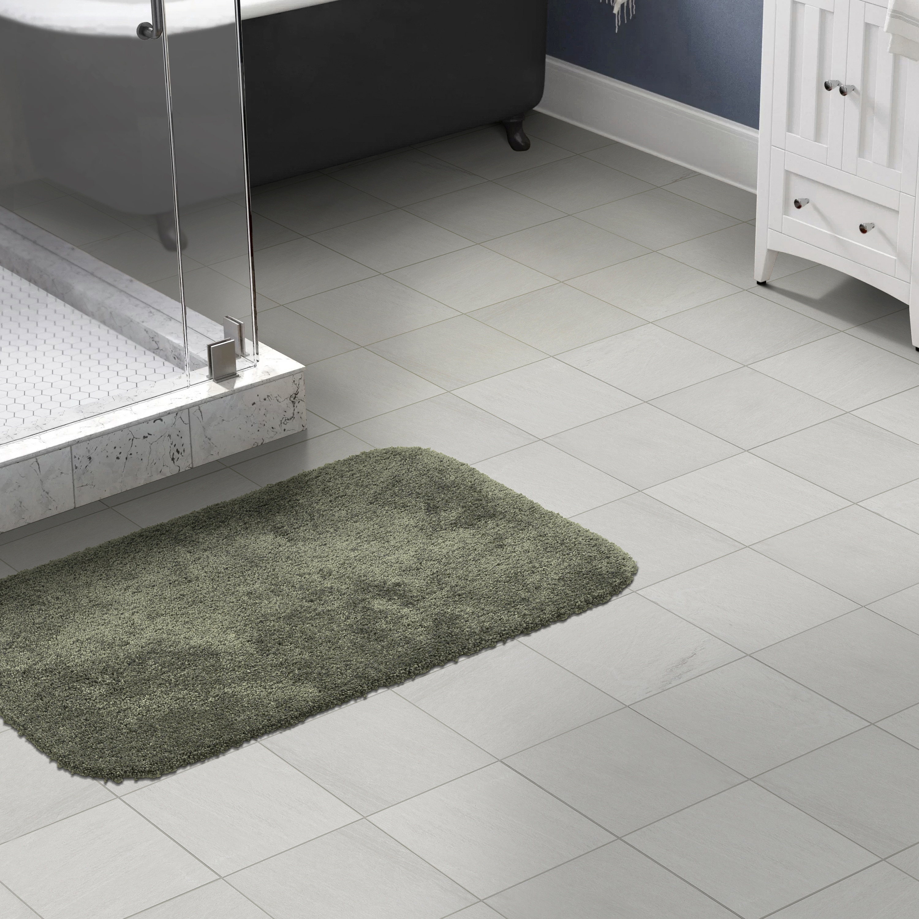 Garland Rug BA100W030050I8 Serendipity 30-in x 50-in Deep Fern Nylon Bath rug