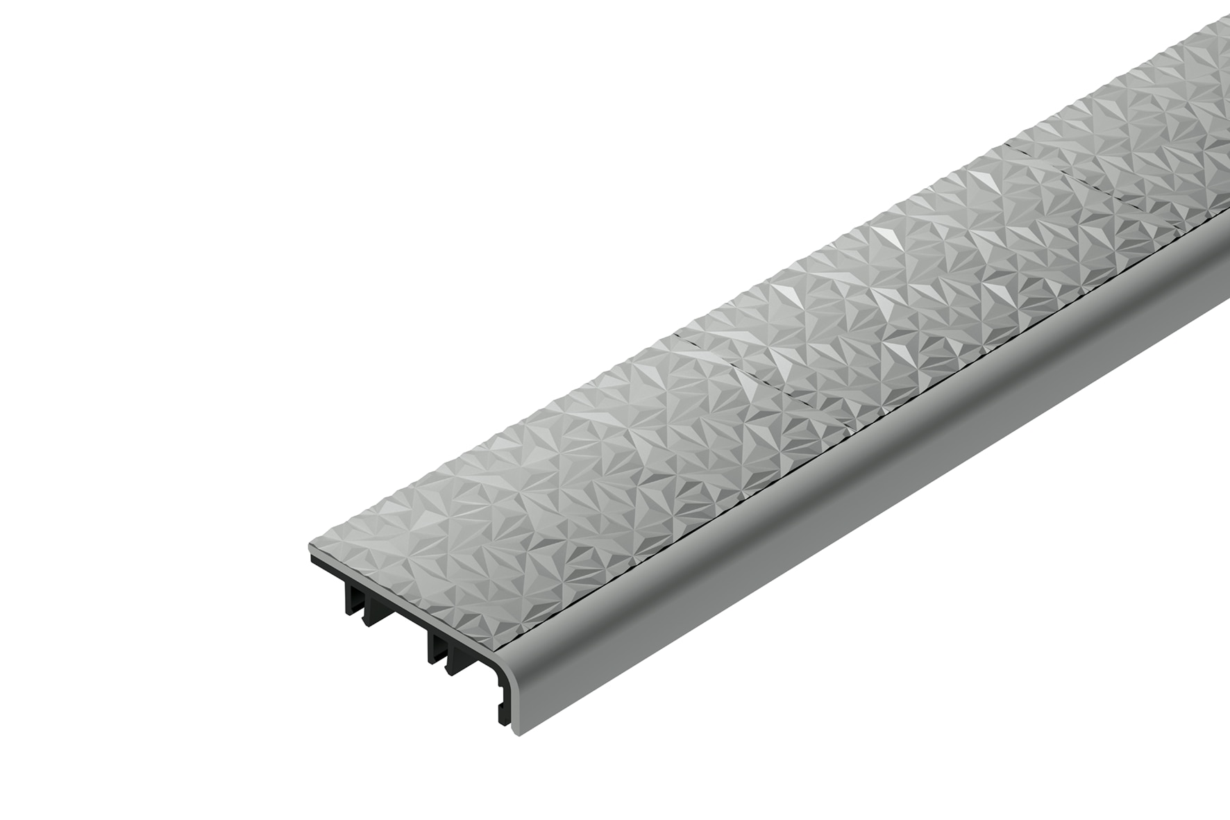 Schluter Systems TVL42HG/200 Trep-V 0.468-in W x 79-in L Light grey PVC Stair nose Tile Edge Trim