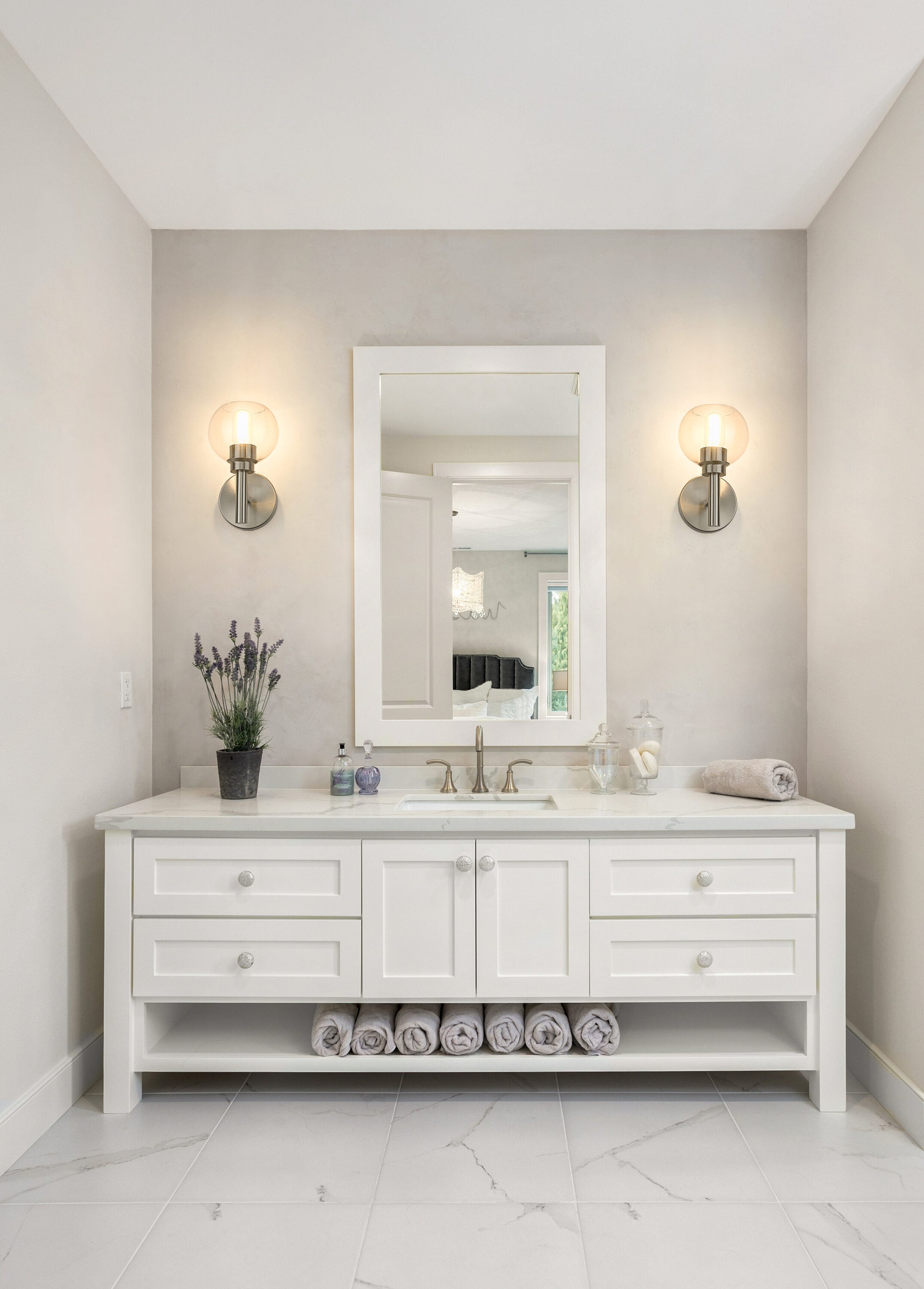 Sleek Brushed Nickel 7" Wall Sconce with Clear Globe Shade