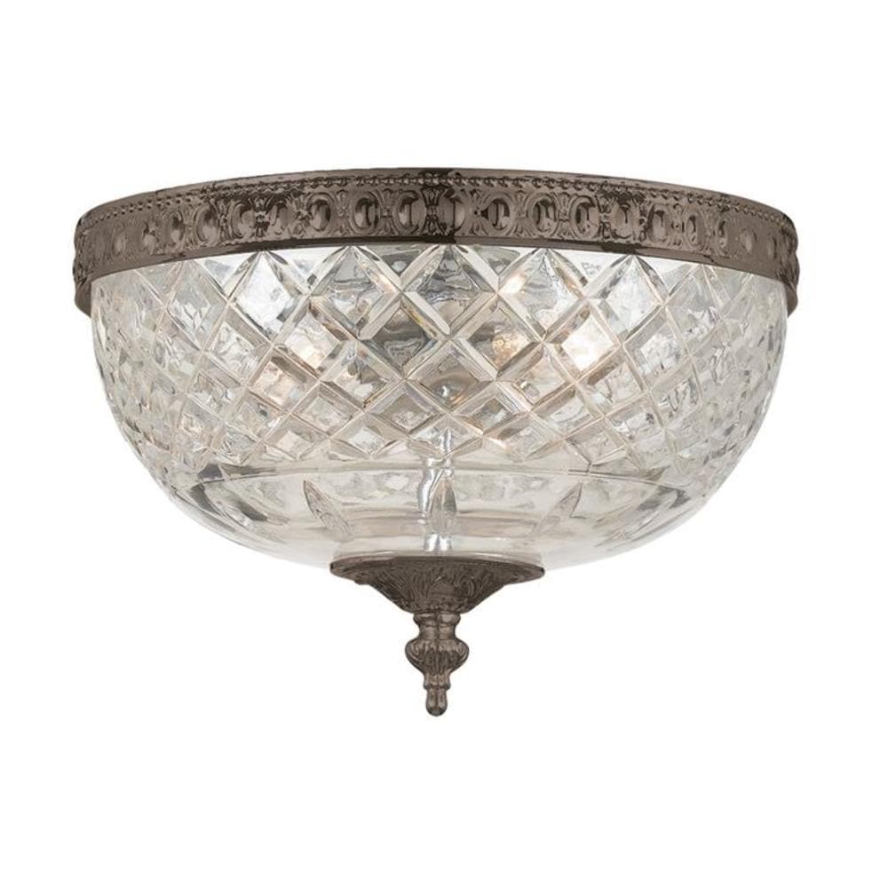 Crystorama 117-8-EB Ceiling Mount 2 -Light 8-in Antique Bronze Flush Mount Light