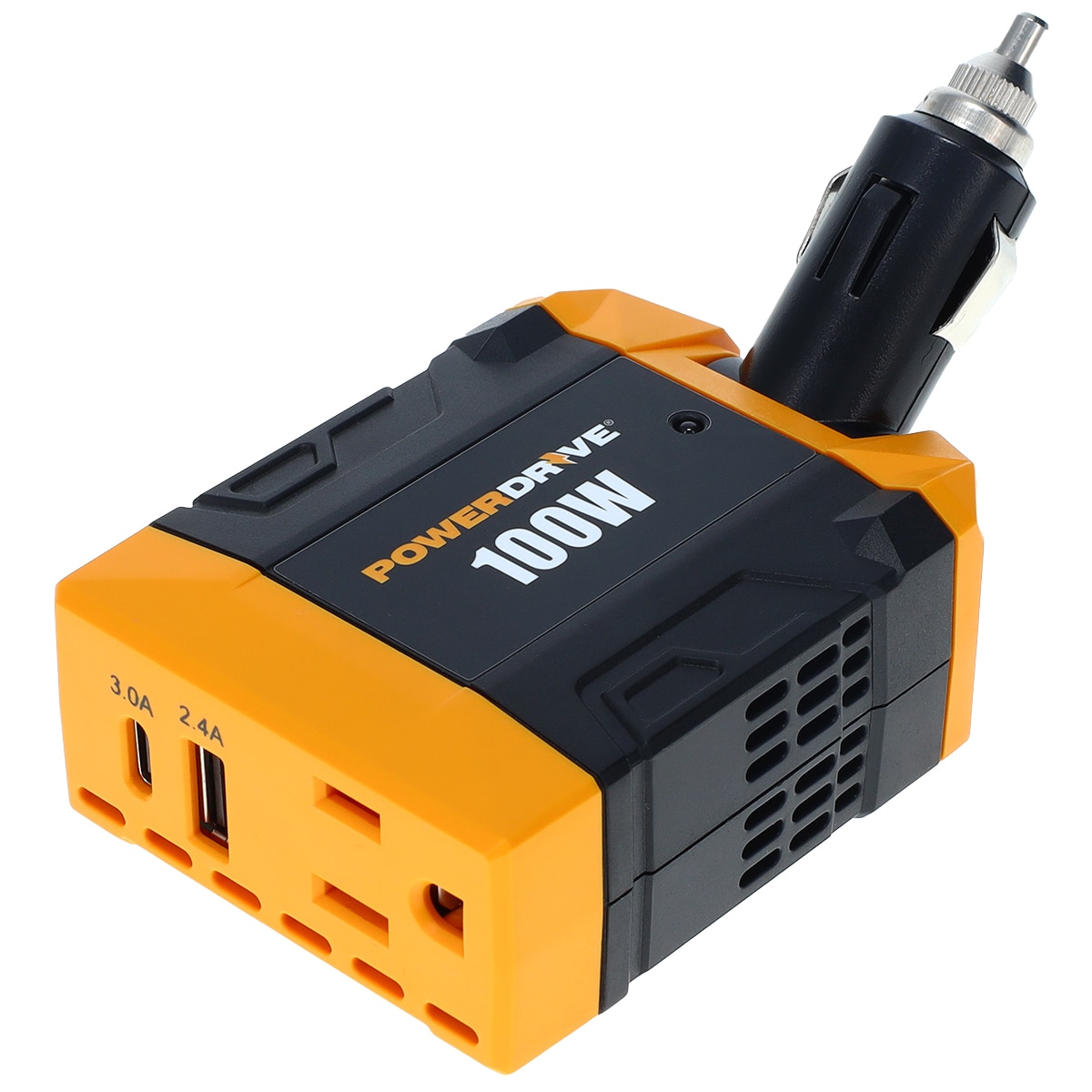 PowerDrive 100W Power Inverter with 3 Outlets and Dual USB Ports