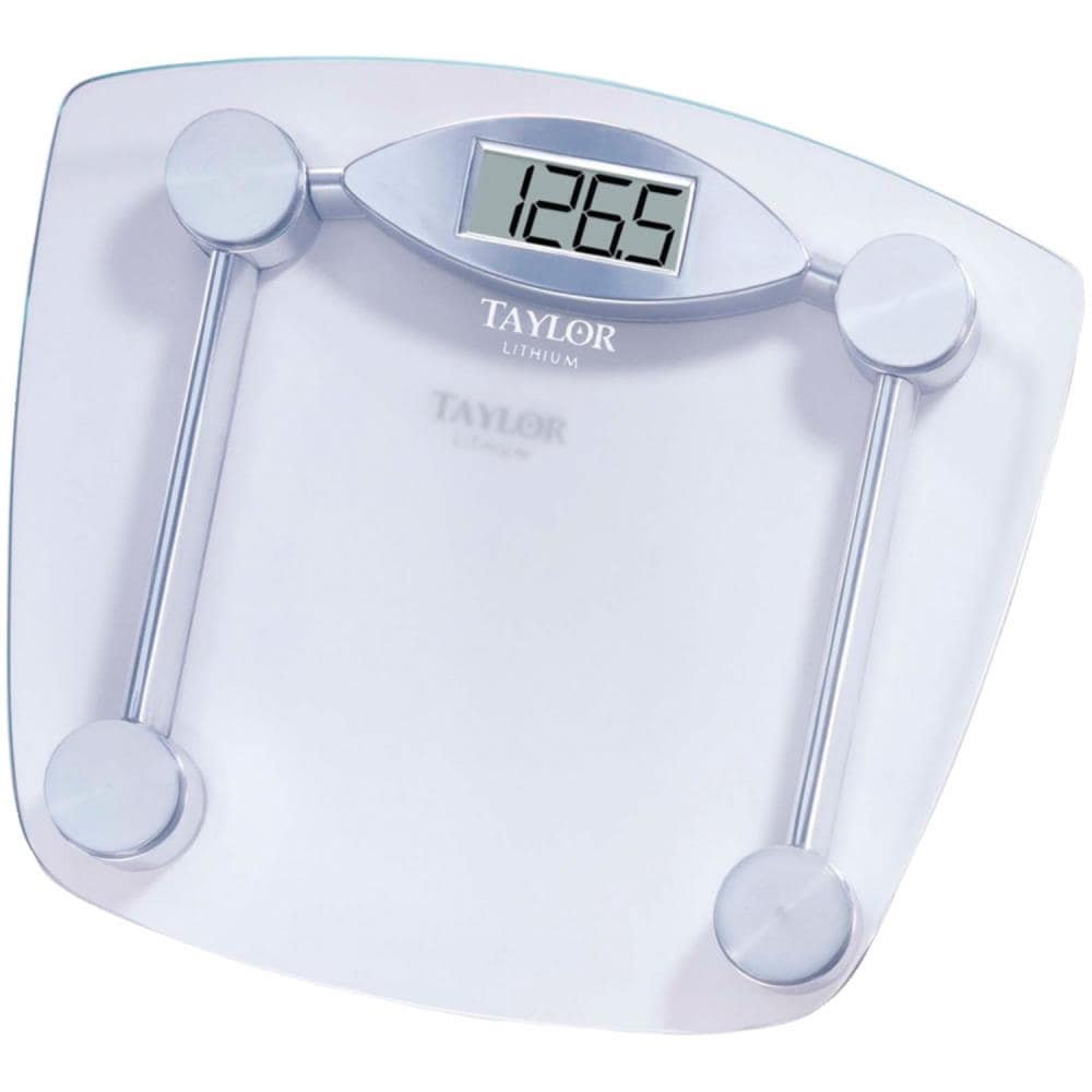 Taylor Chrome And Glass Lithium Digital Scale In The Bathroom Scales Department At Lowes Com