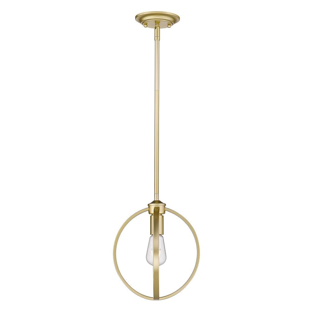 Olympic Gold Mini Pendant Light with Open Frame Design