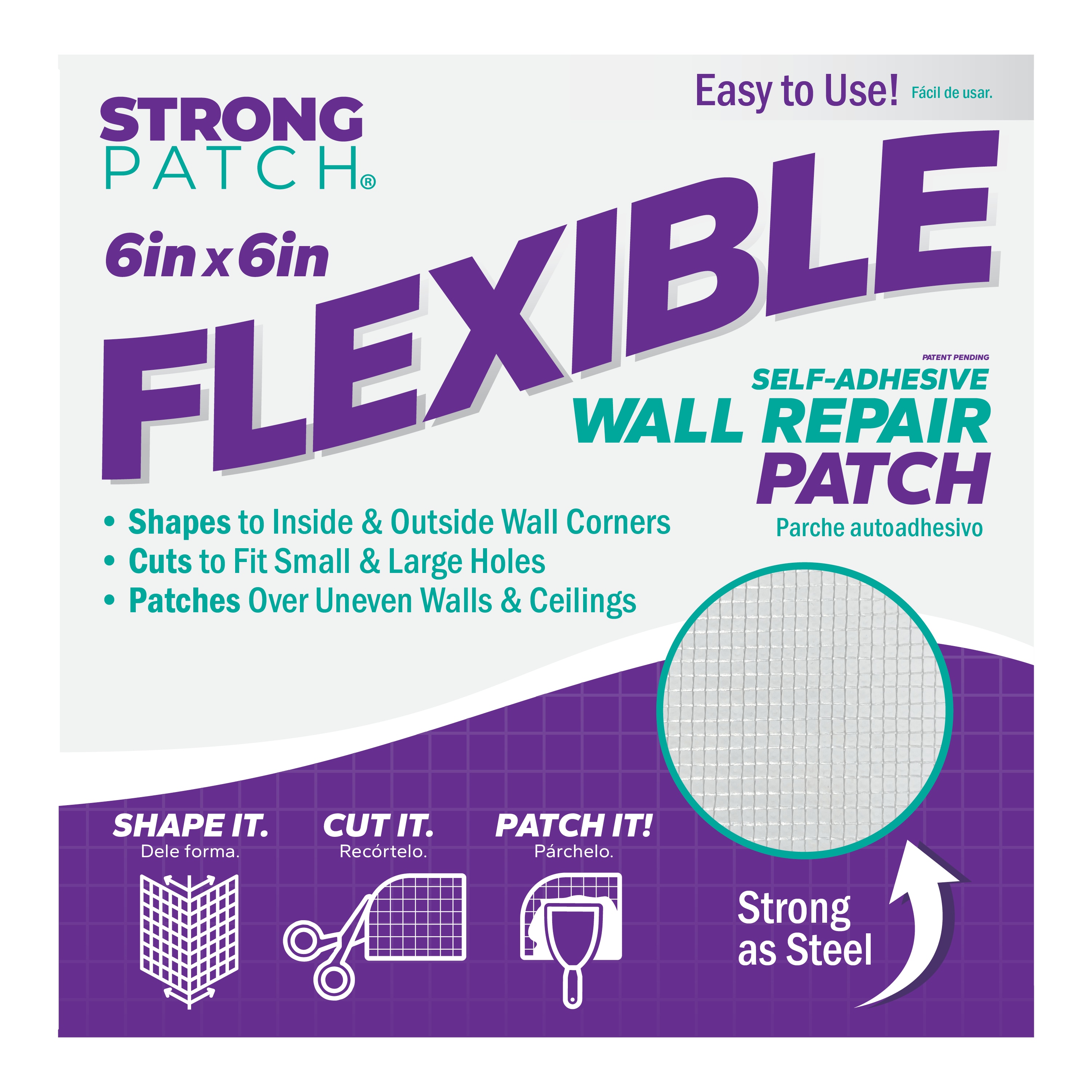 STRONG-PATCH SP6X6FP3P Drywall-Repair-Patches - View #6