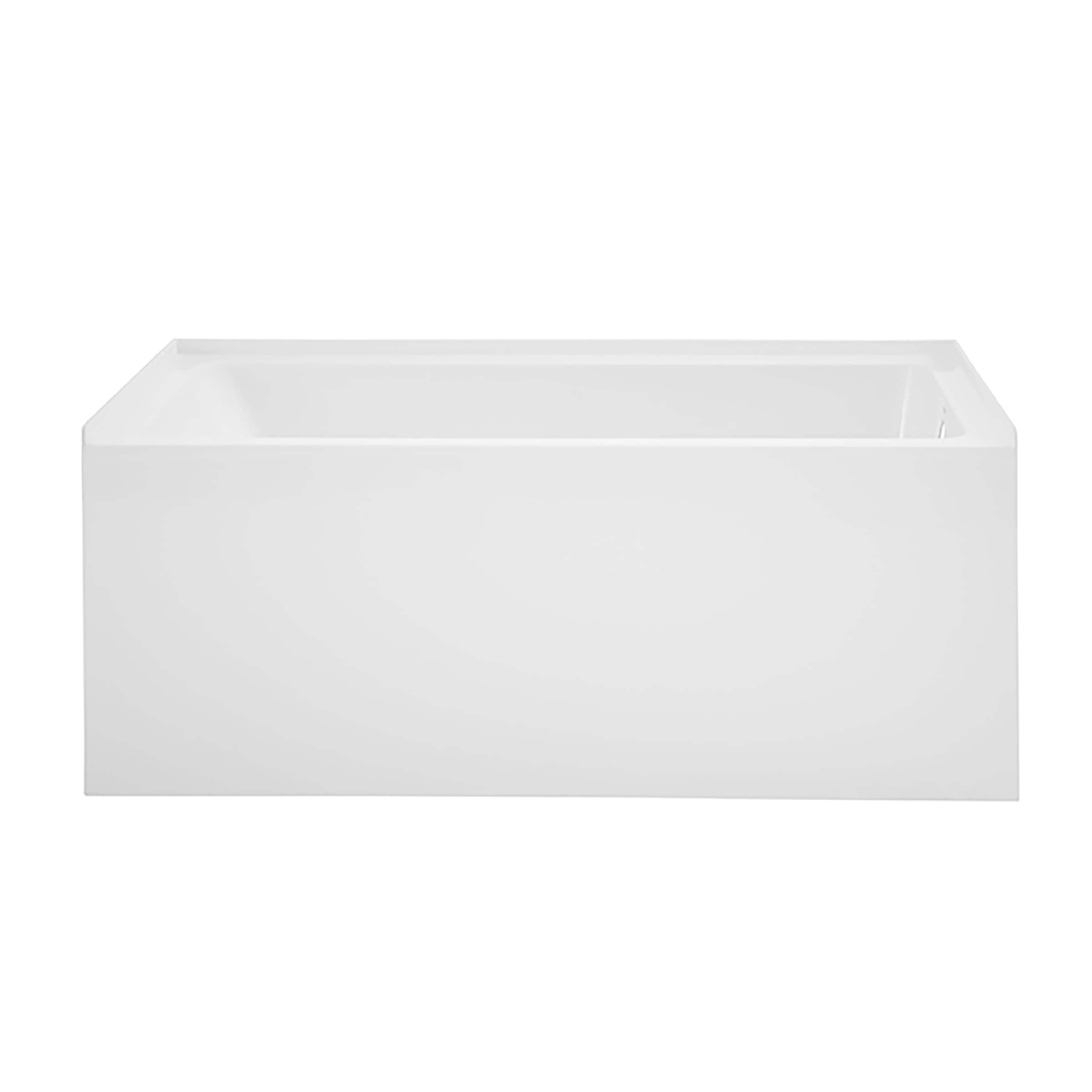 Swiss Madison SM-25-ABLAU07WH Lausanne 54-in x 32-in Glossy White Acrylic Rectangular Alcove Soaking bathtub ( Right Drain )