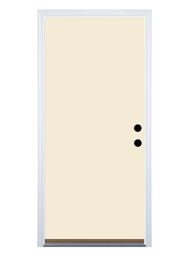 Therma-Tru Benchmark Doors TTBS628931 36-in x 80-in Steel Right-Hand Outswing Ready To Paint Prehung Single Front Door with Brickmould Insulating Core