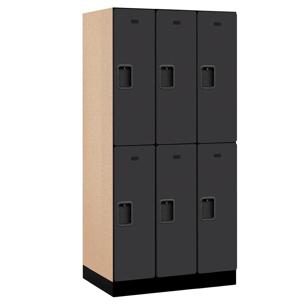 SALSBURY INDUSTRIES 32361BLK 32000 12" wide double tier designer wood locker 36-Inches W x 76-Inches H x 21-Inches D Wood Full Storage Lockers