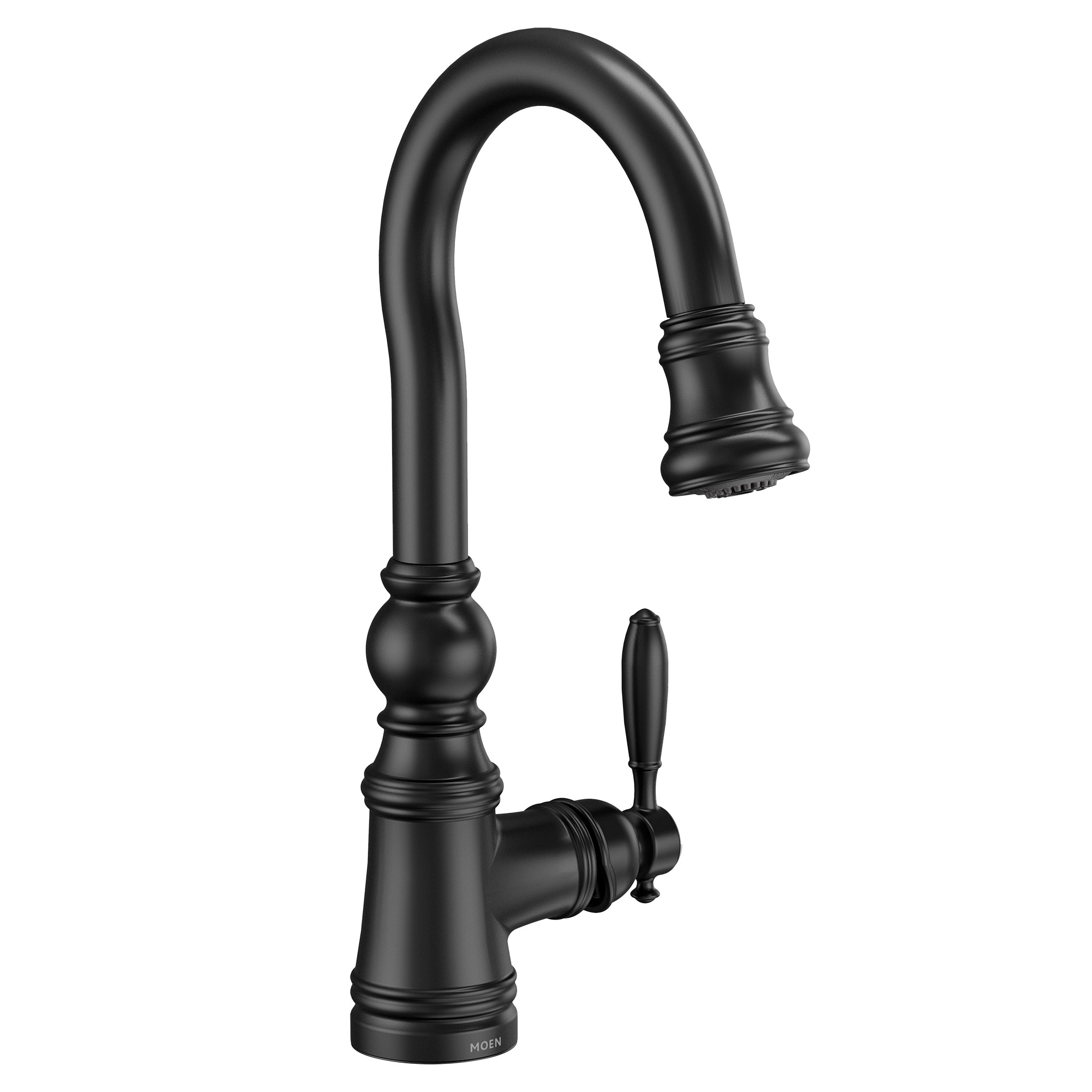 Moen S53004BL Matte Black Single Handle Deck-mount Bar and Prep Kitchen Faucet with Sprayer