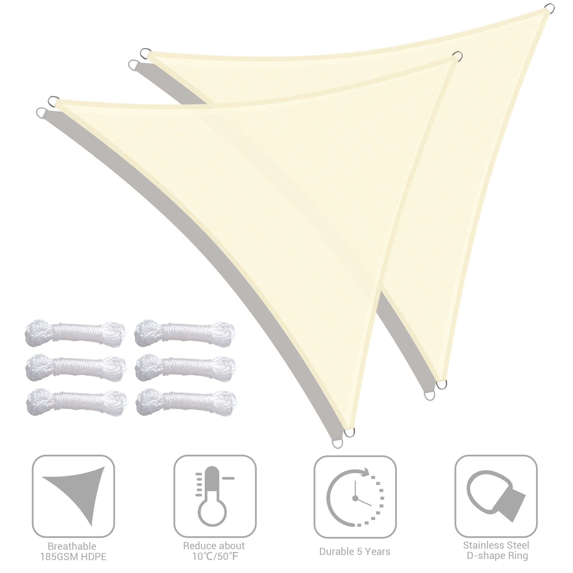 Yescom 07SSS012-7-W01X2-LO Shade-Sails-Fabric - View #2