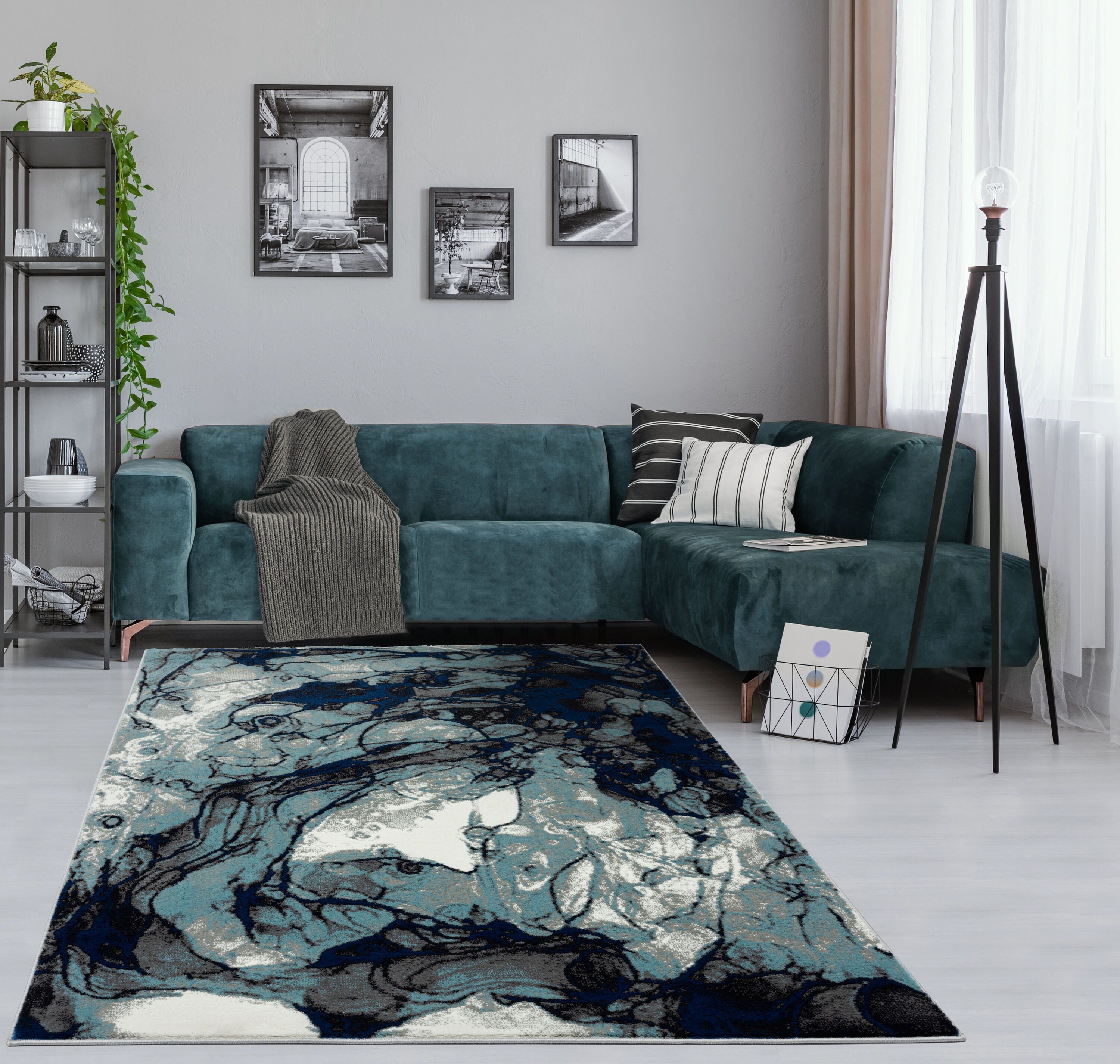 Samos Multicolor Abstract Polypropylene Rectangular Area Rug