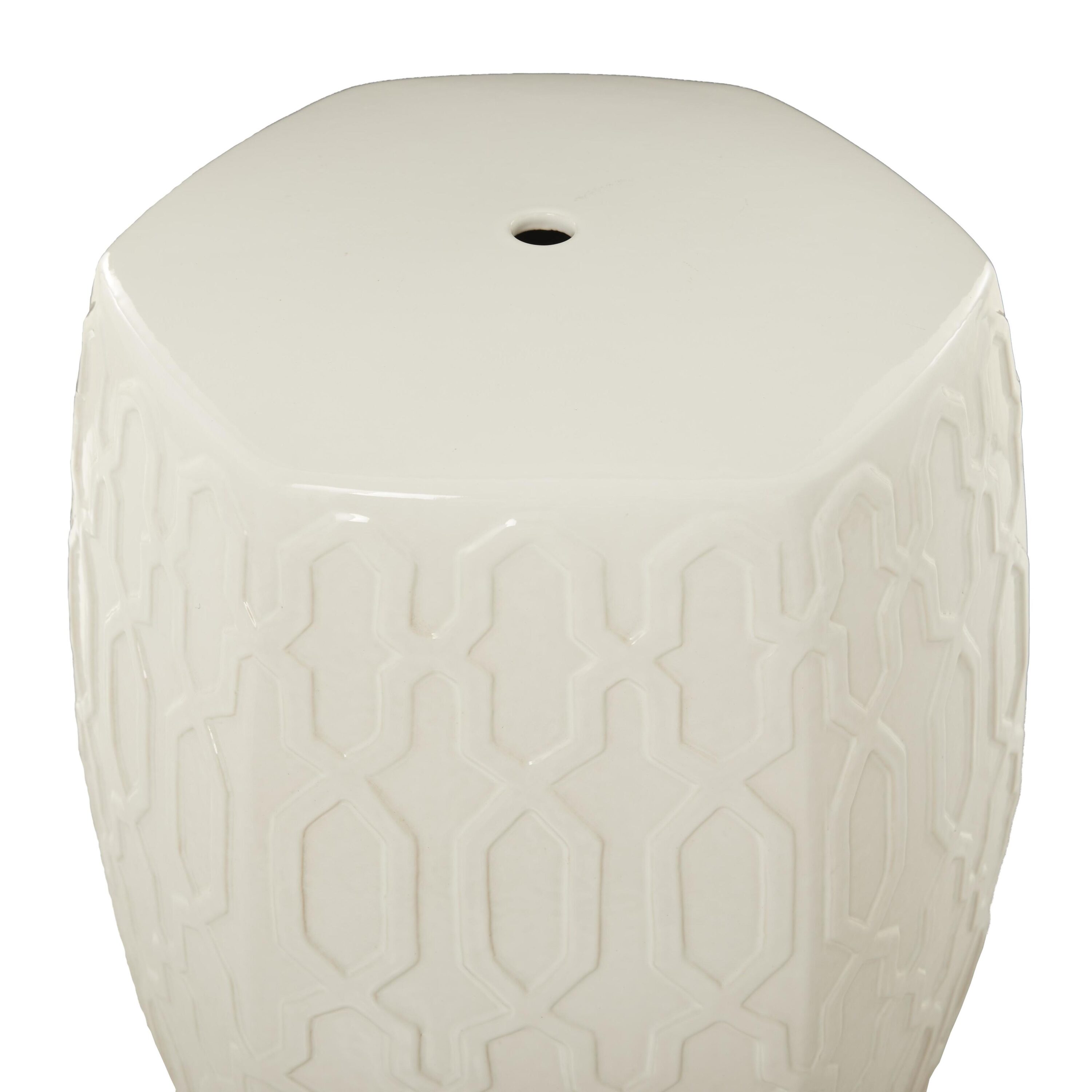 Elegant Round Wood Side Table in Cream Finish