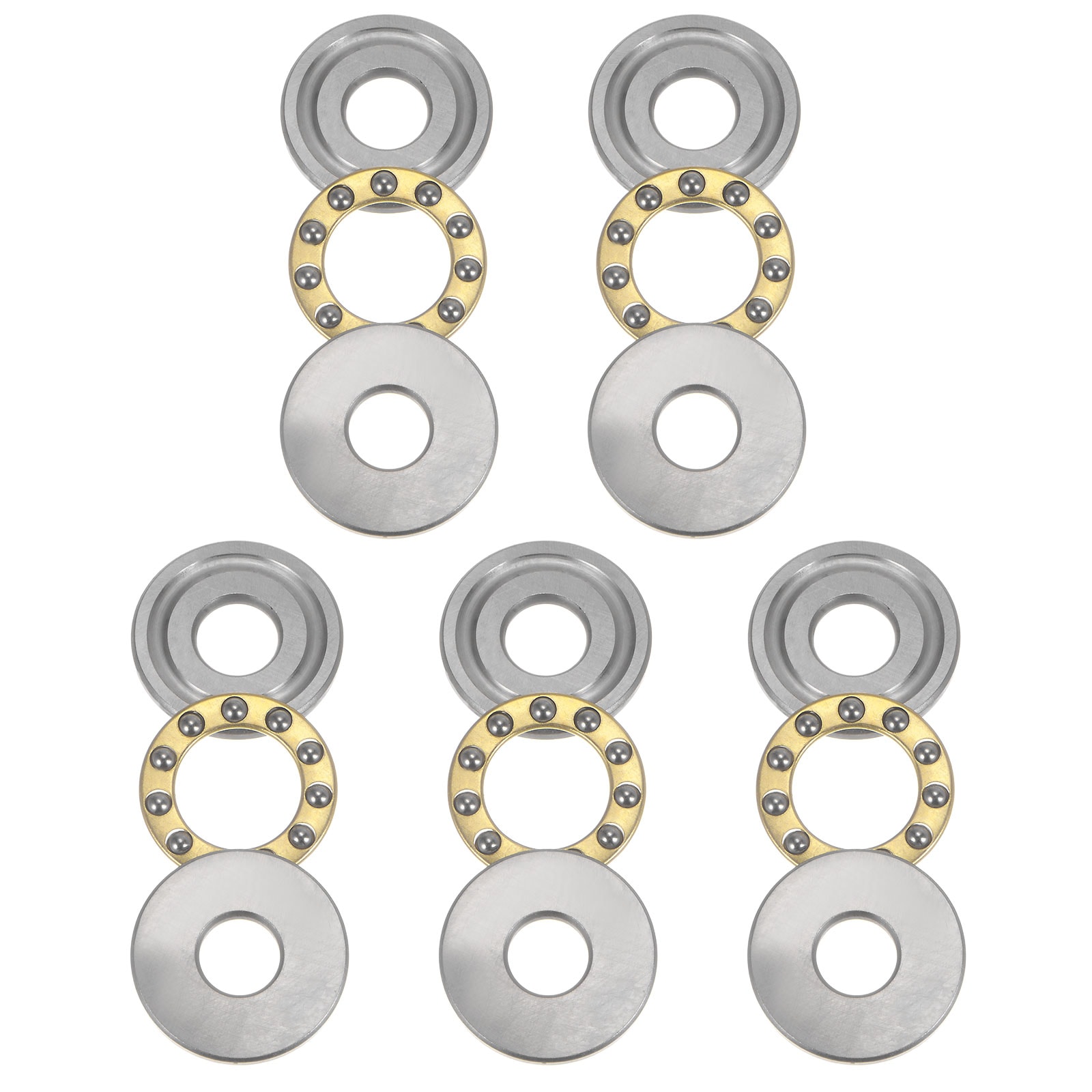 Harfington 5pcs F8-22M Miniature Thrust Ball Bearings 8mm Bore 22mm OD 7mm Thick Chrome Steel with Washers for Conveyor Systems Machine Tools