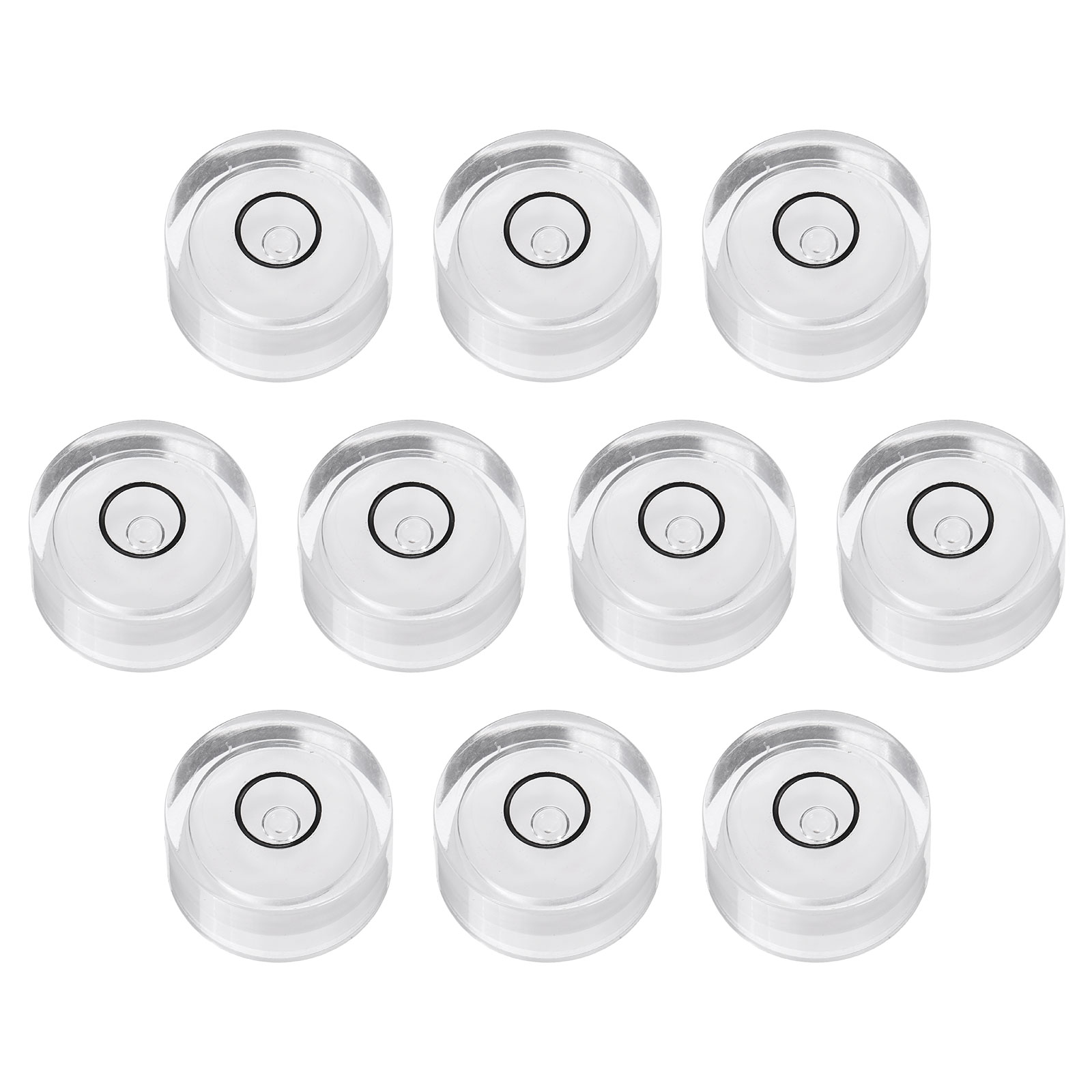 Unique Bargains 10pcs Round Bubble Level 18x9mm - Mini Circular Bullseye Spirit Levels Measuring Layout Tools for Leveling Camera/Tripod/Telescope/Workshop/Turntable/Pictures Frame White