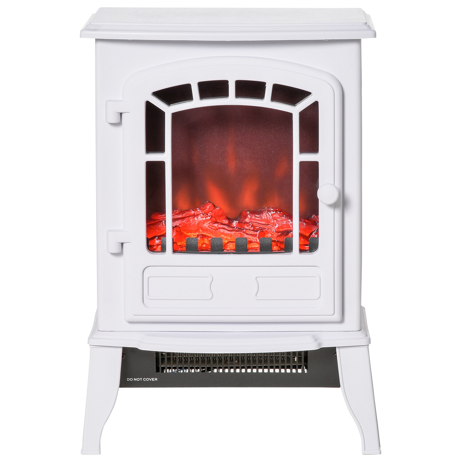 HomCom 15.25-in W White Infrared Quartz Electric Fireplace at Lowes.com