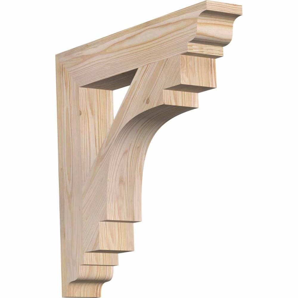 Ekena Millwork BKT04X22X22MRC01SDF Merced traditional smooth 3-1/2-in x 22-in x 22-in Douglas fir Brown Wood Standard bracket