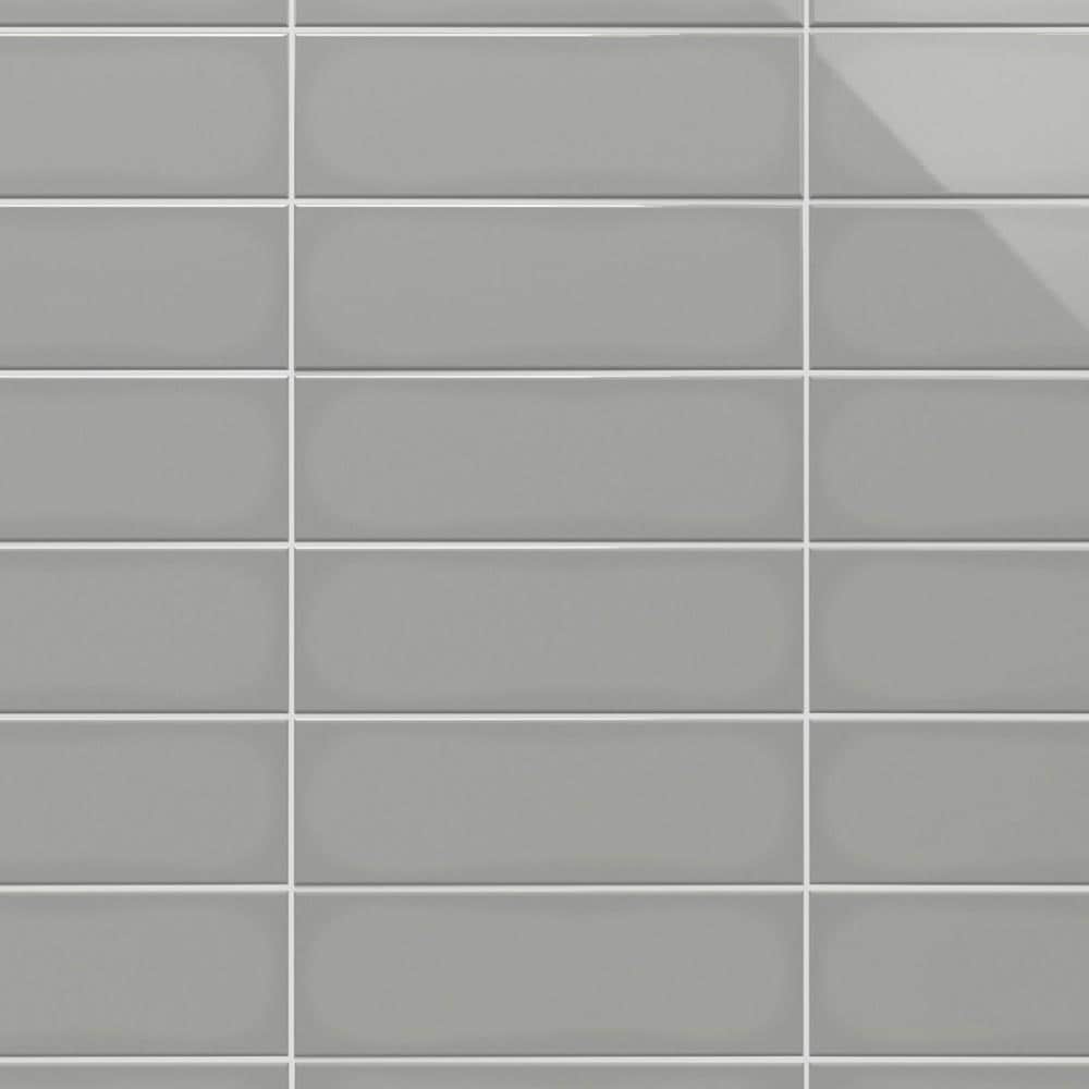 Artmore Tile EXT3RD106615 Abbey Road Gray 4-in x 12-in Polished Porcelain Subway Standard Wall Tile ( 13.55-sq ft Carton )
