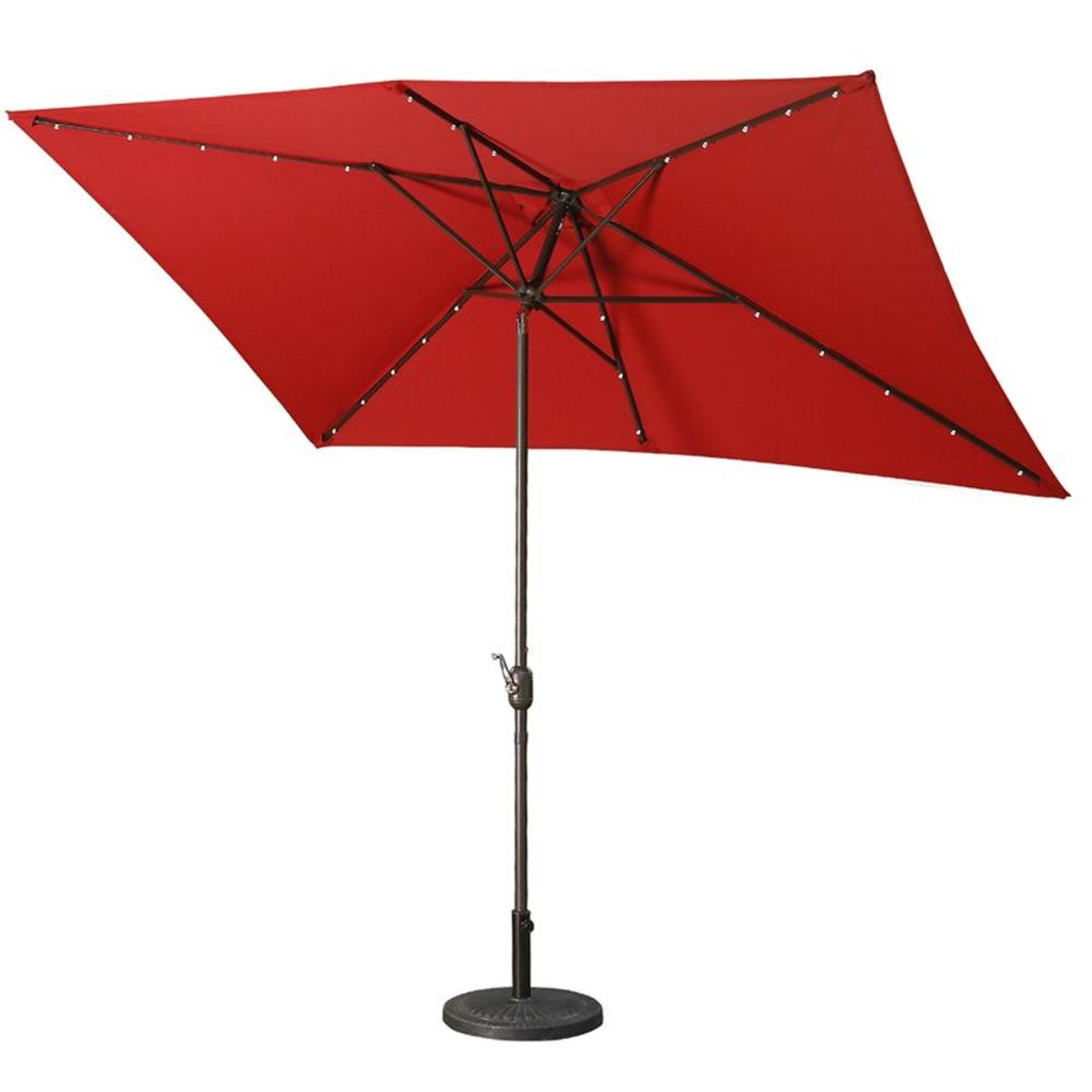 Bayfeve BF-7521HNM 10-ft Aluminum Red Market Patio Umbrella with Lights