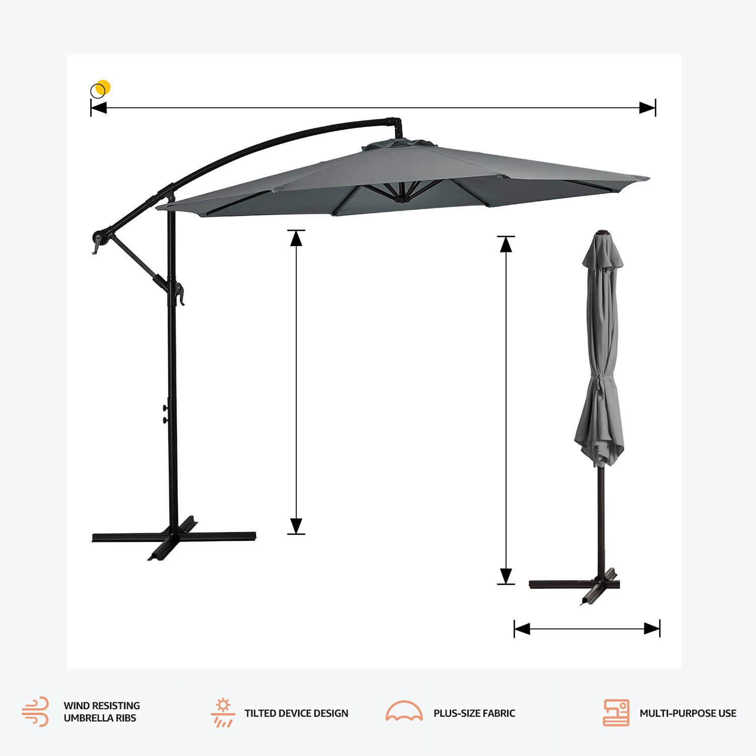 JEAREY EDSCXJS+SD-10FT-GR Umbrellas-2 - View #14