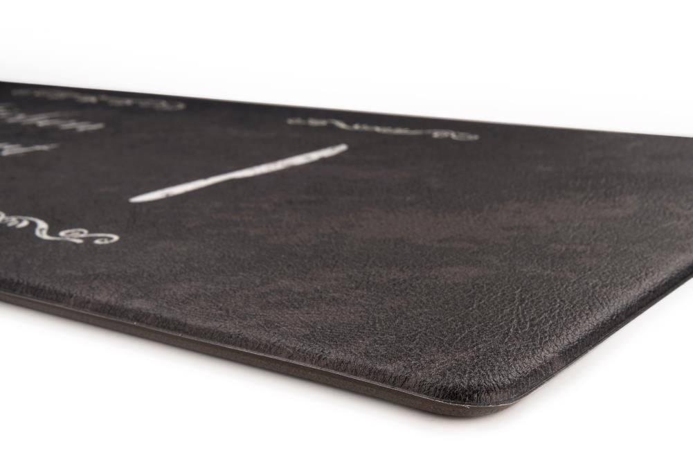 Black PVC Anti-Fatigue Kitchen Mat with Heartfelt Message