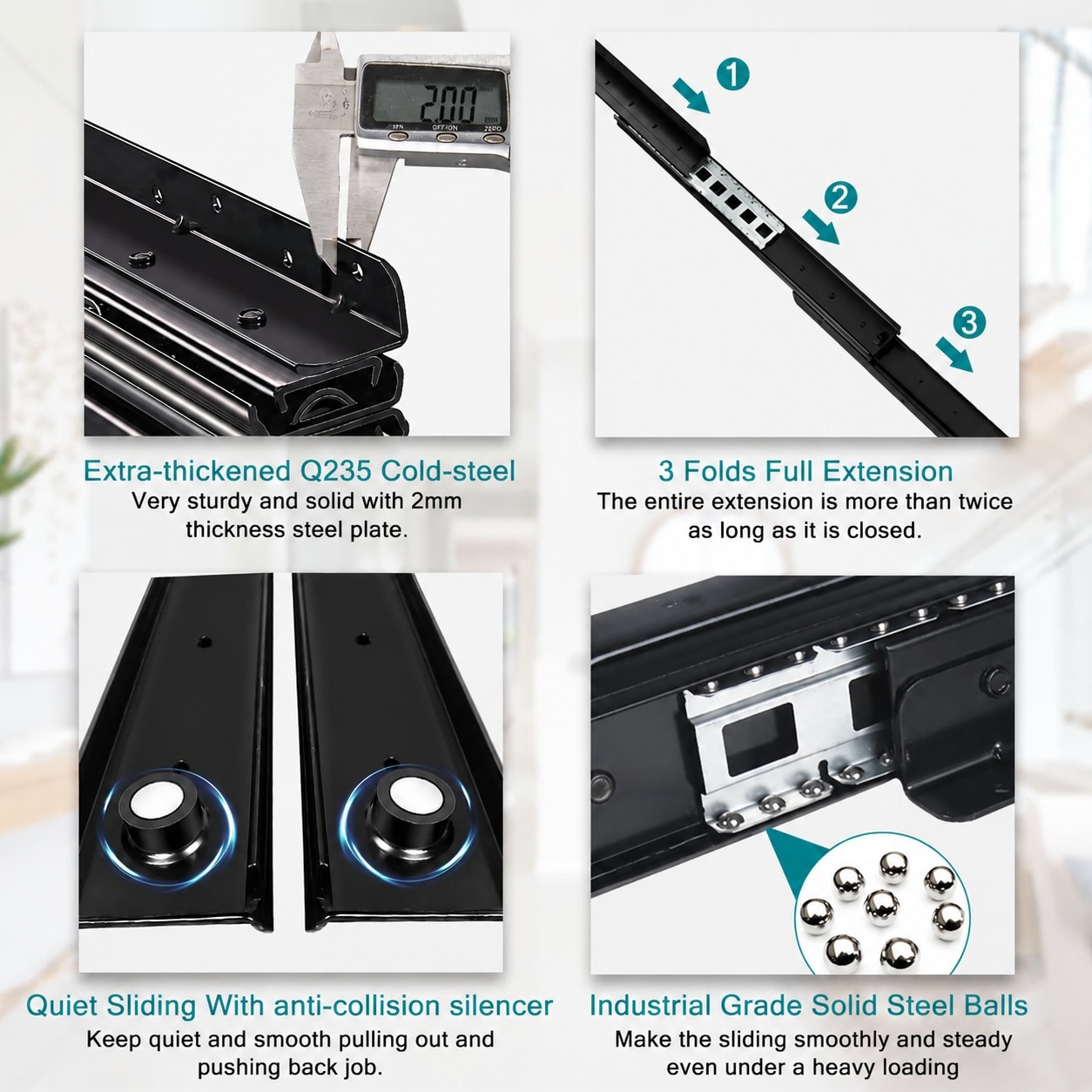 SenQWFa LDC0821C296 Drawer-Slides - View #5