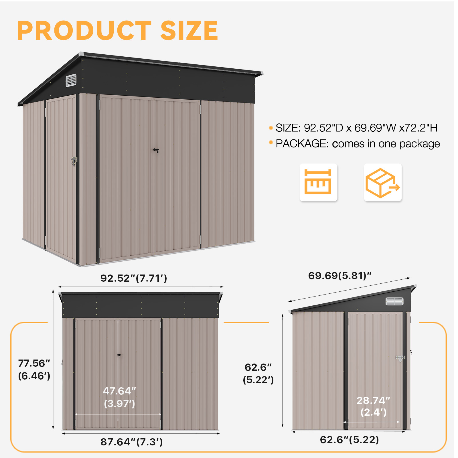 AOXUN AX-00402R Metal-Storage-Buildings-Sheds - View #6