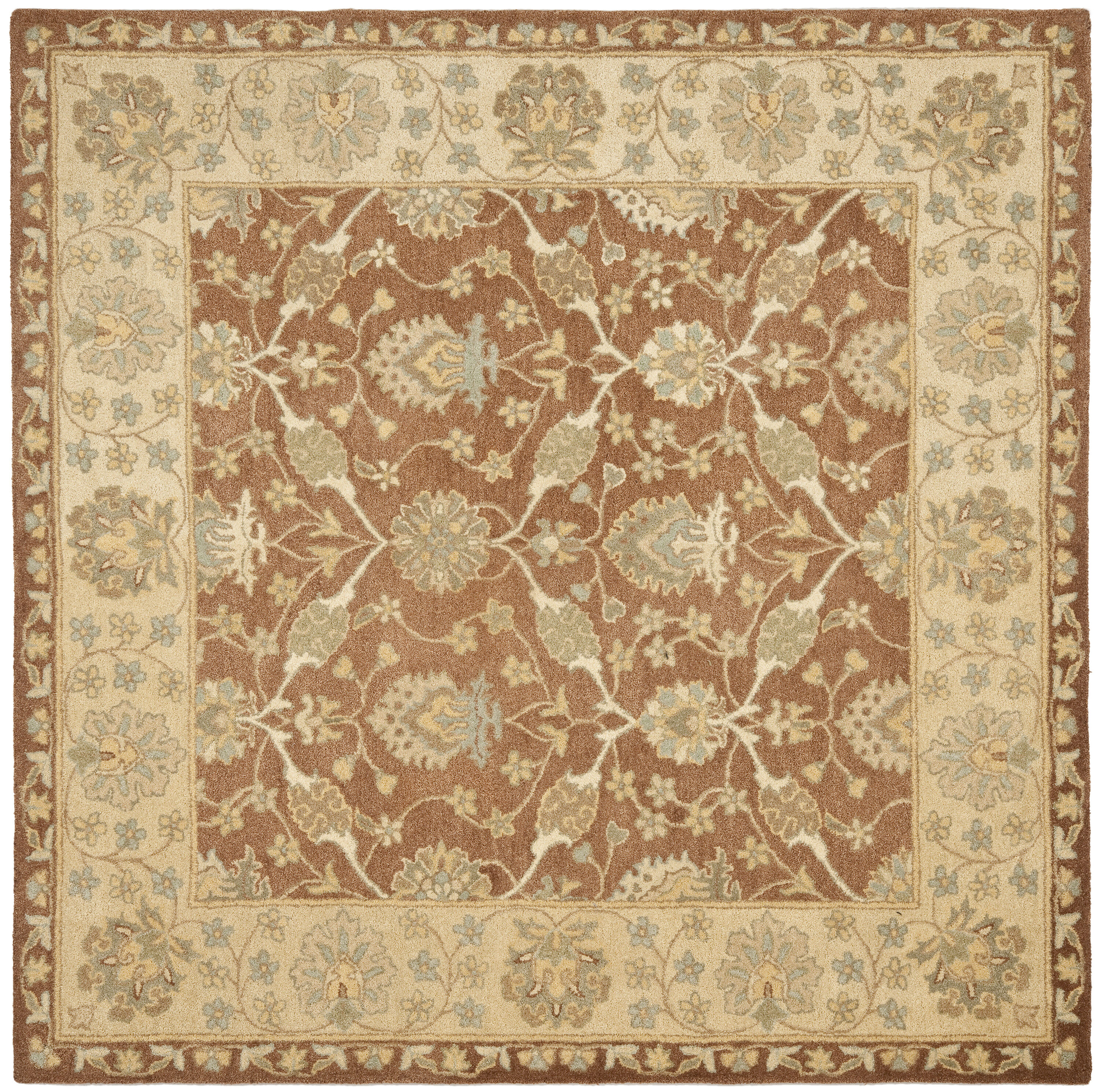 Handmade Light Blue Wool Square Tufted Rug, 8' x 8'