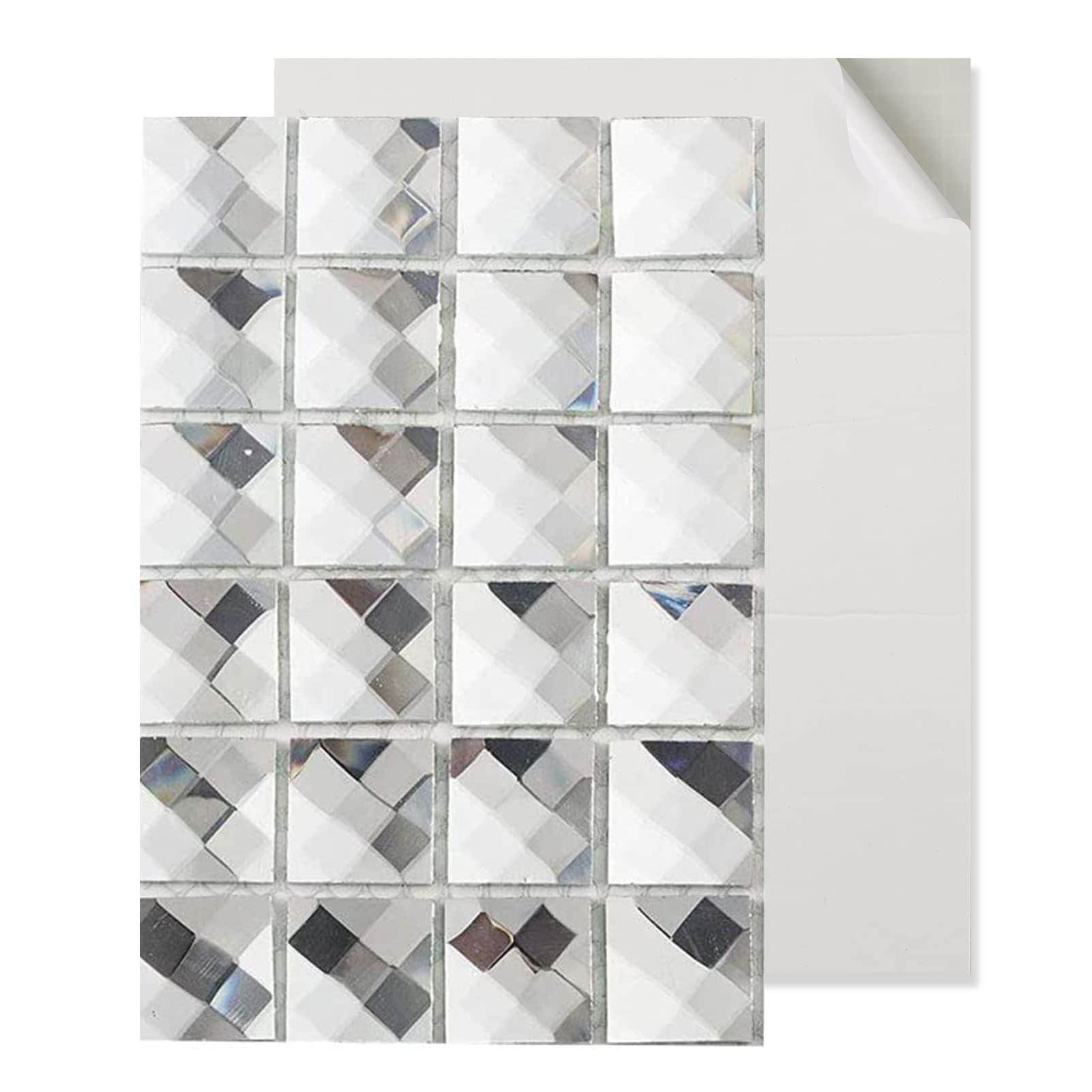 LILILIAN FMY  Peel and Stick Mirror Glass Mosaic Tile Crystal Diamond Mosaic Tile 0.51 by 0.34 Inch Sample durable home and garden accessory