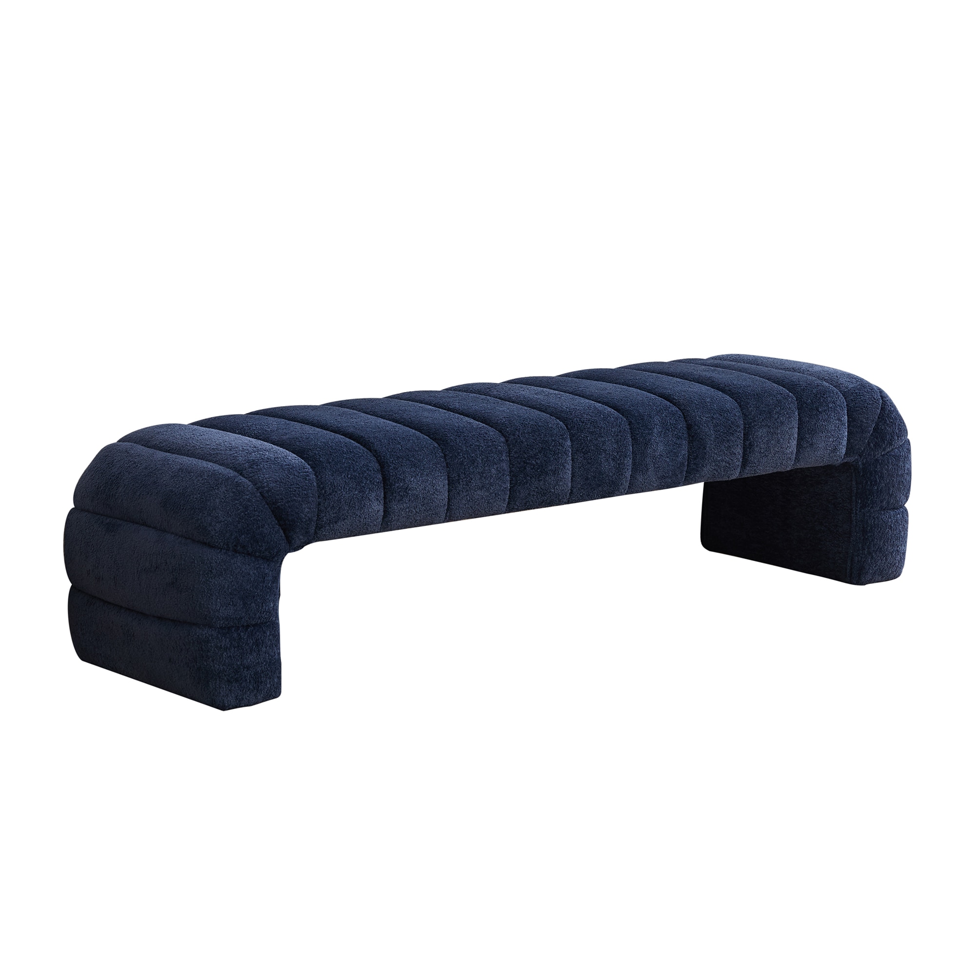 SINOFURN SYA330159BL Modern Blue Accent Bench 69.7-in x 20.5-in x 17.3-in