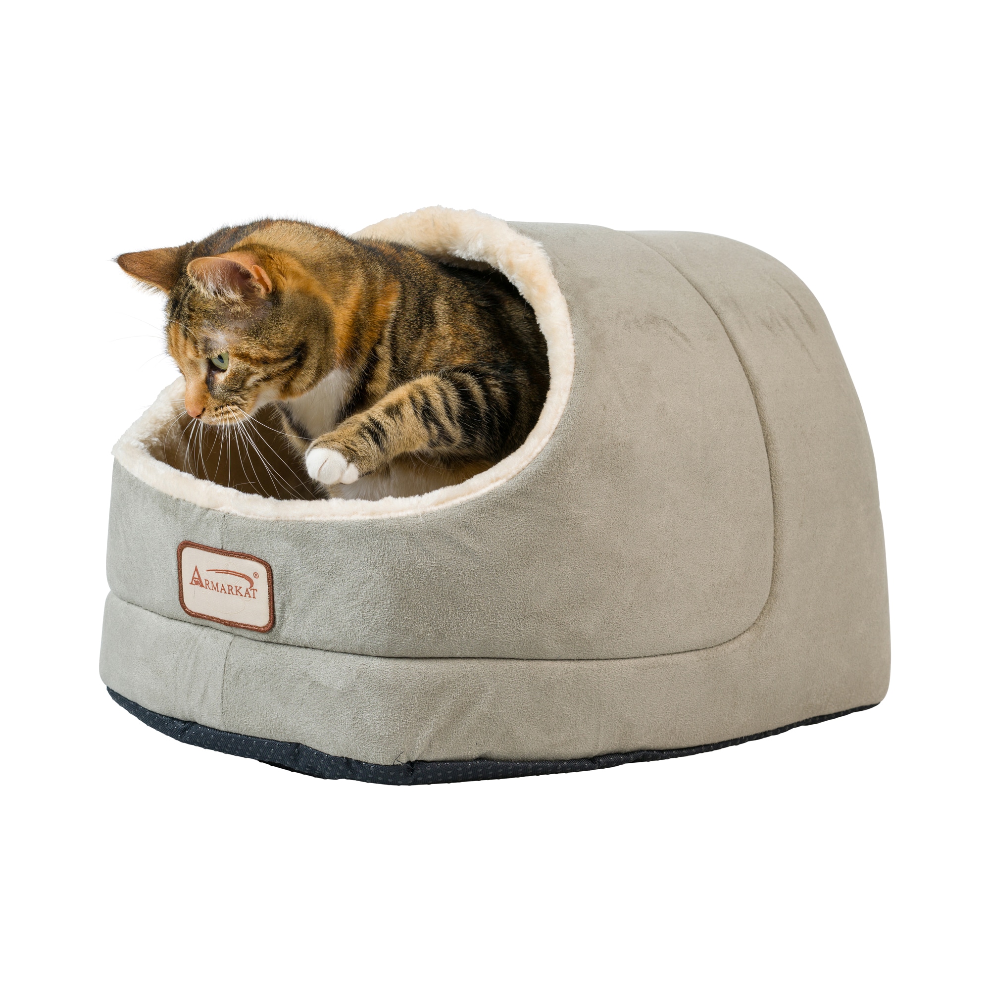 Armarkat Sage Green/Beige Suede Enclosed Cat Bed (Small)