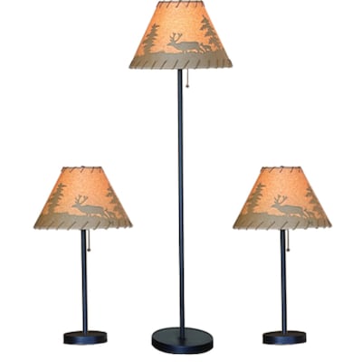 Dark Bronze Shaded Floor Lamp, Rustic Floor Lamps For Cabin