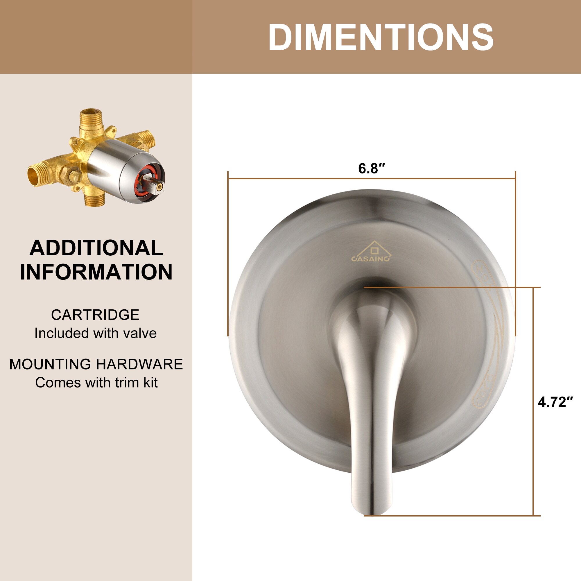 CASAINC CASATW2501-5BG Shower-Valves - View #6