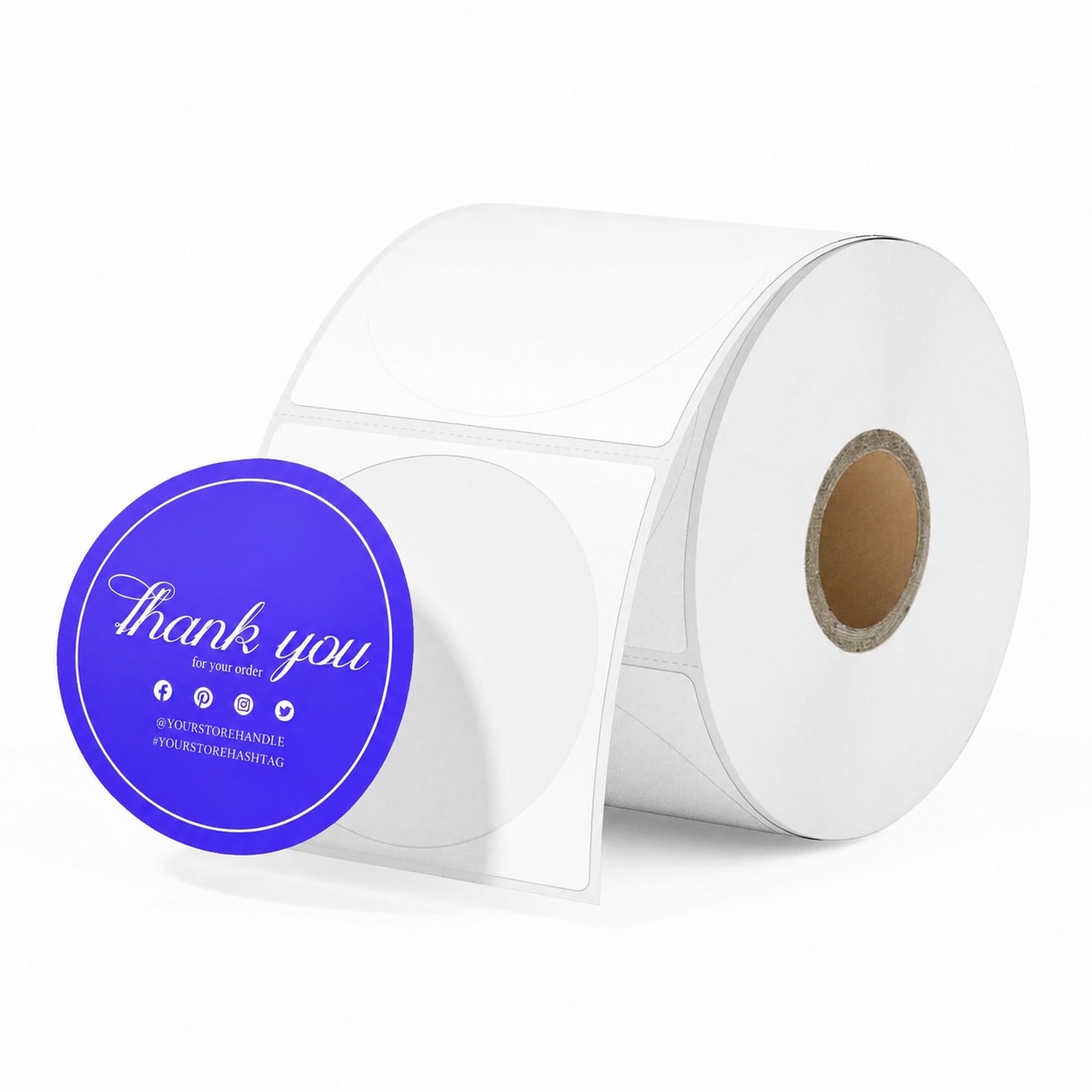 Adrinfly  2 Inch Color Printing Thermal Label Stickers Multi Purpose Blue Thermal Stickers for Small Business 750 Sheets 1 Roll