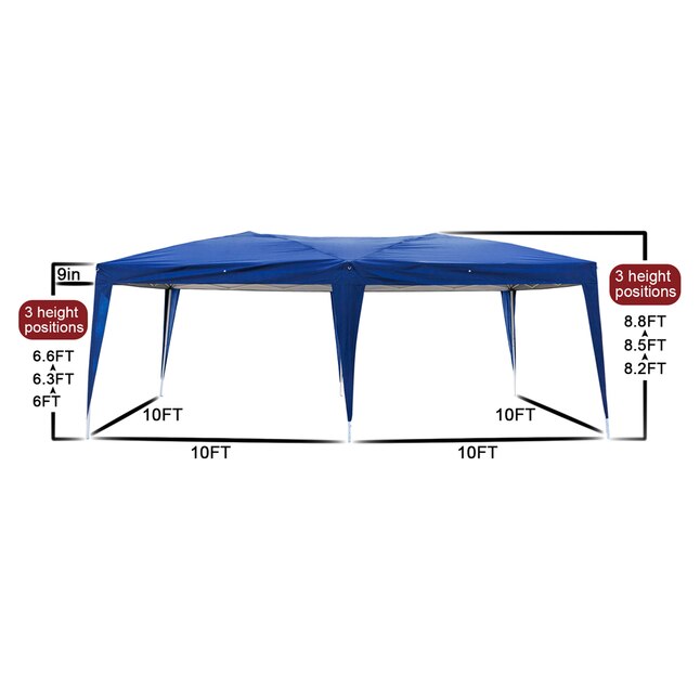 Winado 20 ft X 10 ft Rectangle Blue Pop up Canopy 150558450519 At Lowes winado-20-ft-x-10-ft-rectangle-blue-pop-up-canopy-150558450519-at-lowes