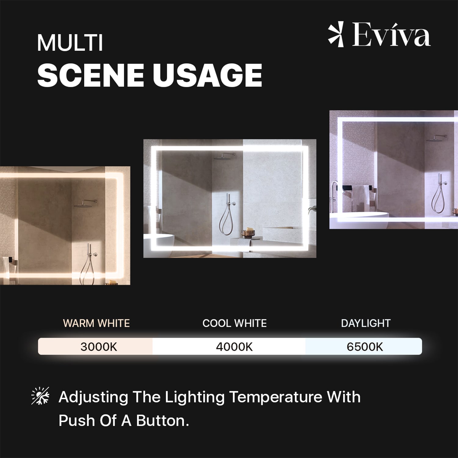 Eviva EVMR101-48X36-LED Framed-Bath-Mirrors - View #4
