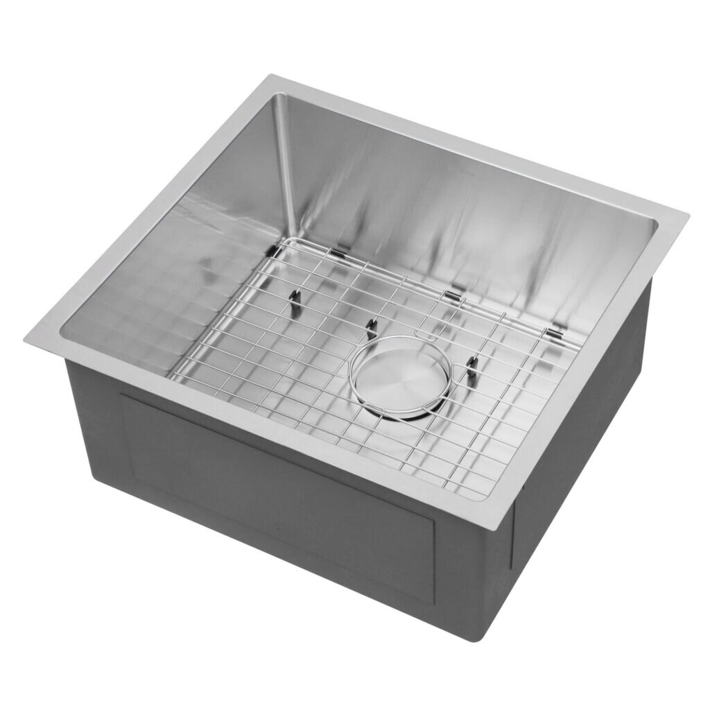 Fine Fixtures Undermount Single Bowl Kitchen Sink 16 Gauge Stainless Steel with Finger Radius Corners