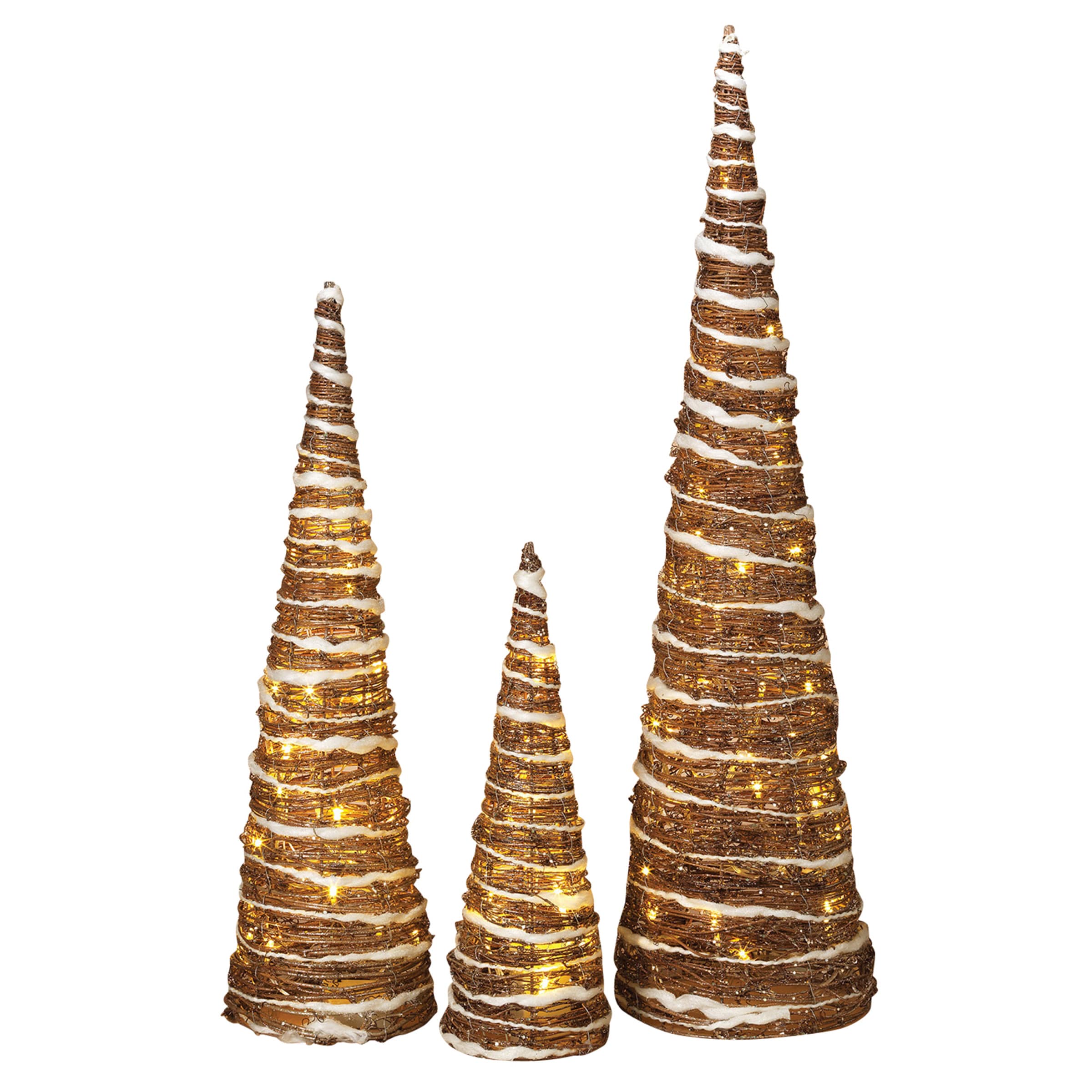 Gerson International 2145530EC 32-in Lighted Decoration Christmas Tree(s) (3-Pack) Battery-operated Christmas Decor