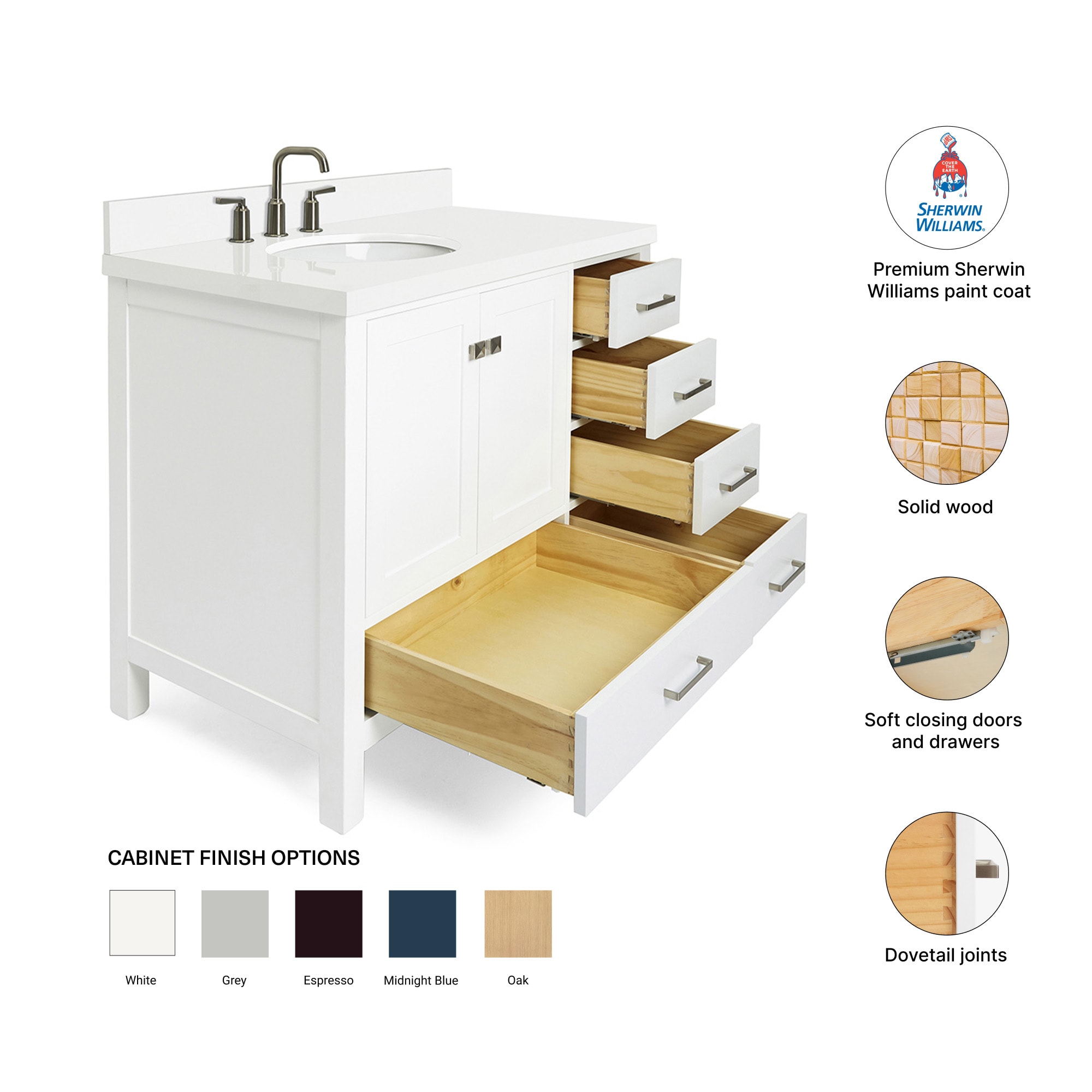 ARIEL A043SLWQOVOWHT Bath-Vanity-Combo - View #4